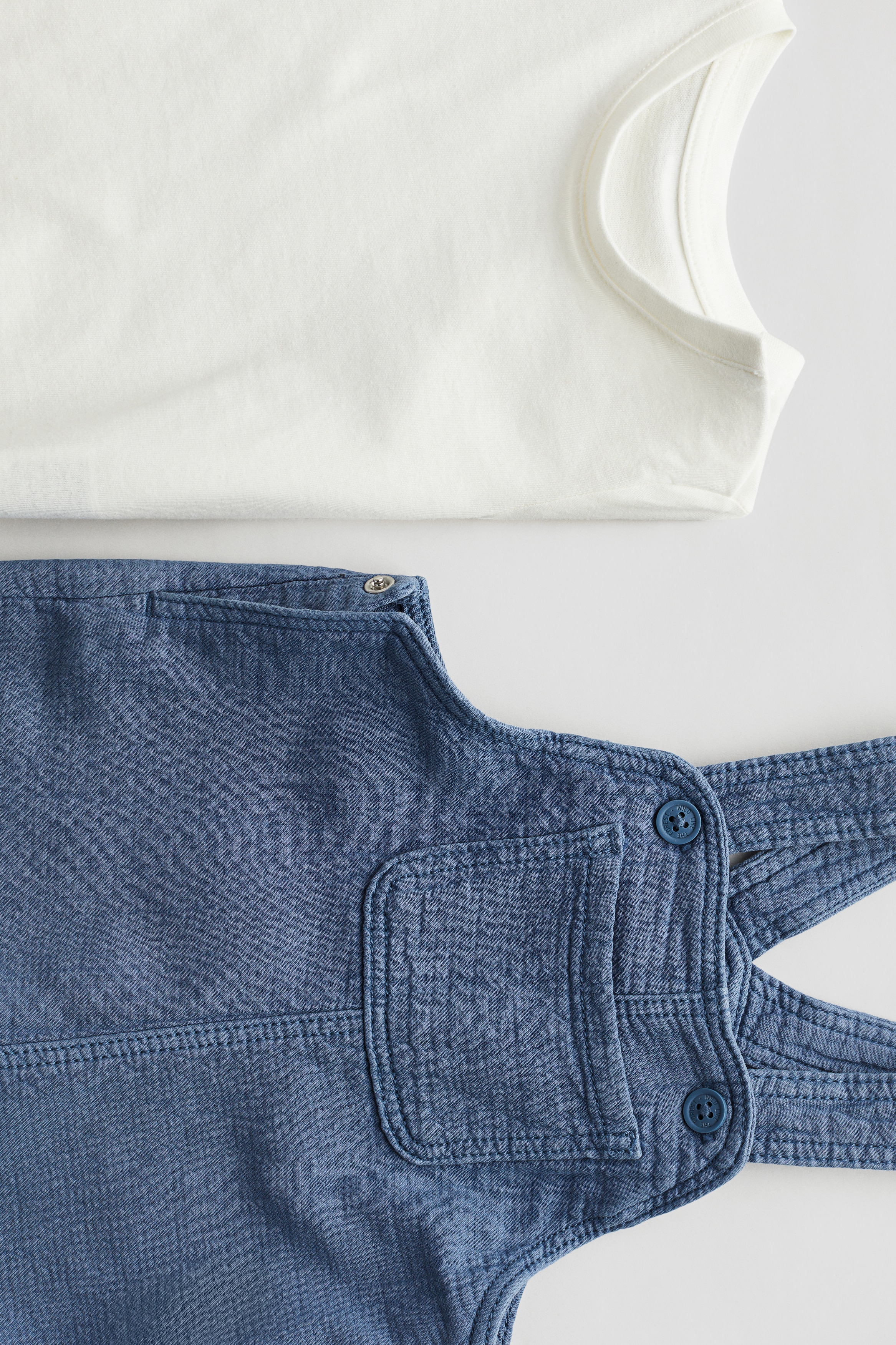 2-piece Overall and Shirt Set by H&M