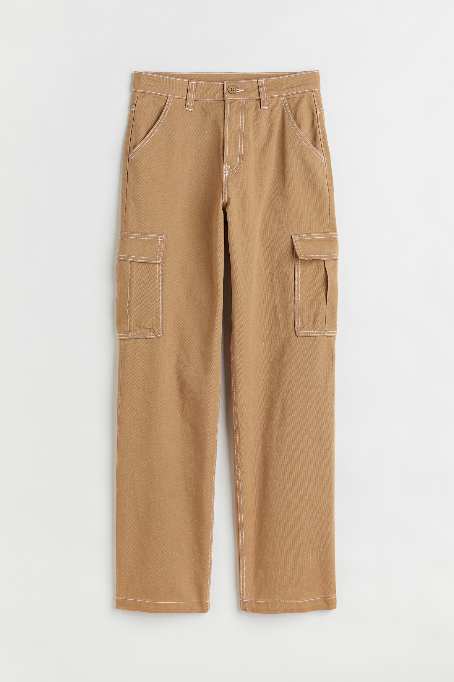 90s Baggy High Waist Jeans - Dark beige/Light beige
