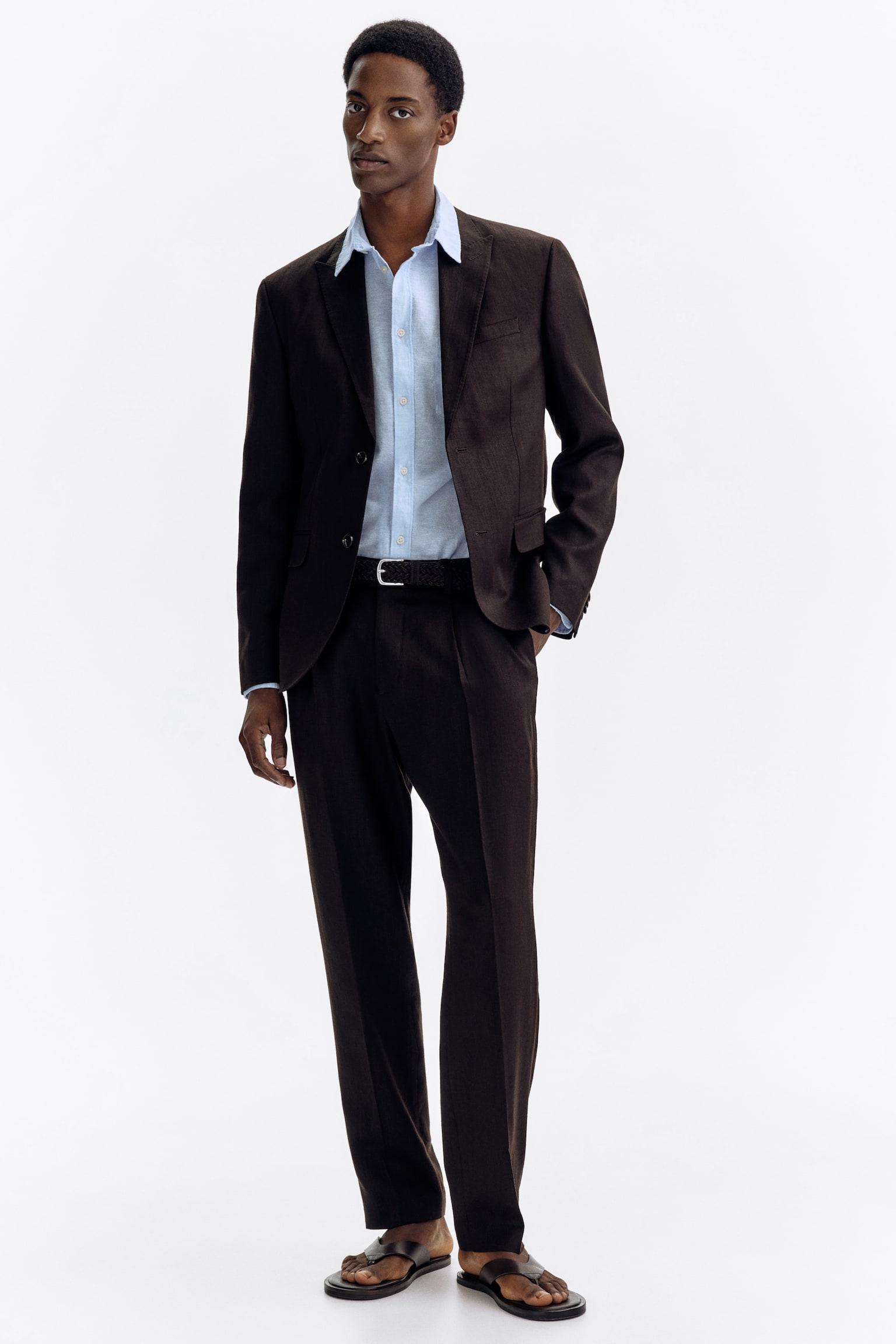 Regular Fit Linen-blend jacket - 3