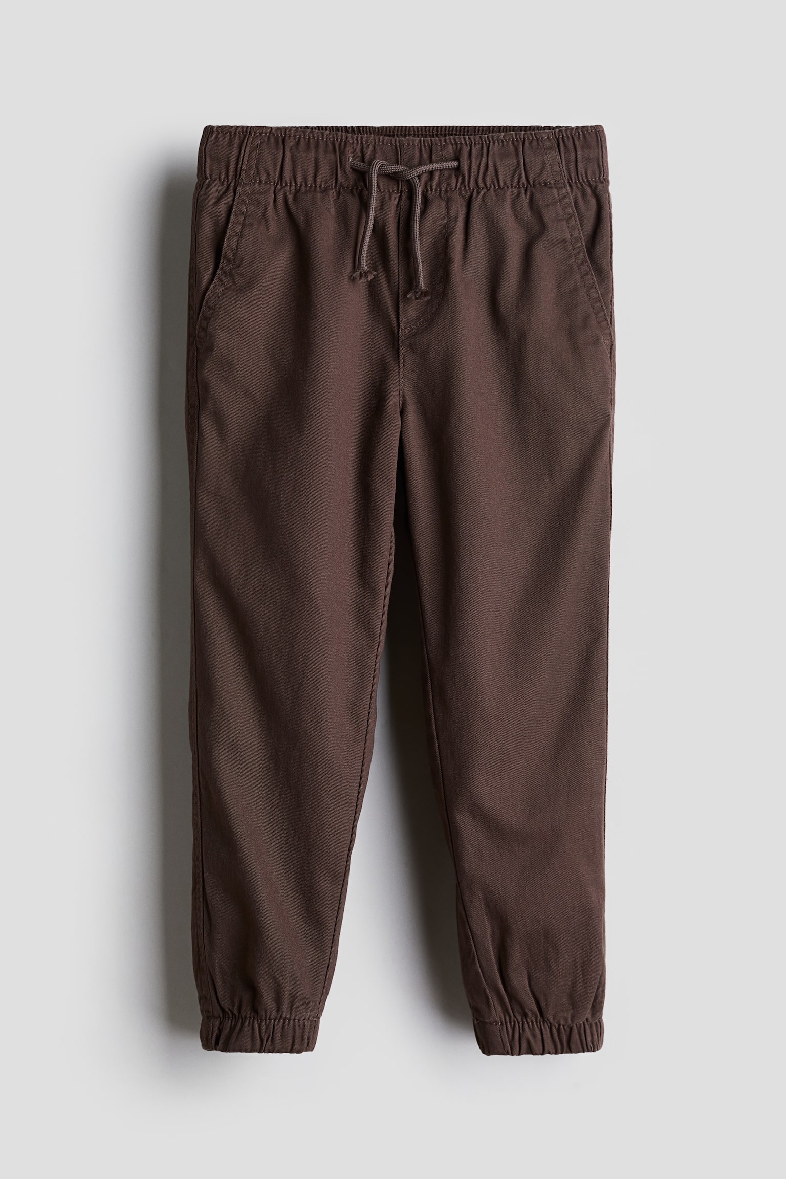 Jersey lined twill joggers - Dark brown/Beige/Denim blue - 1