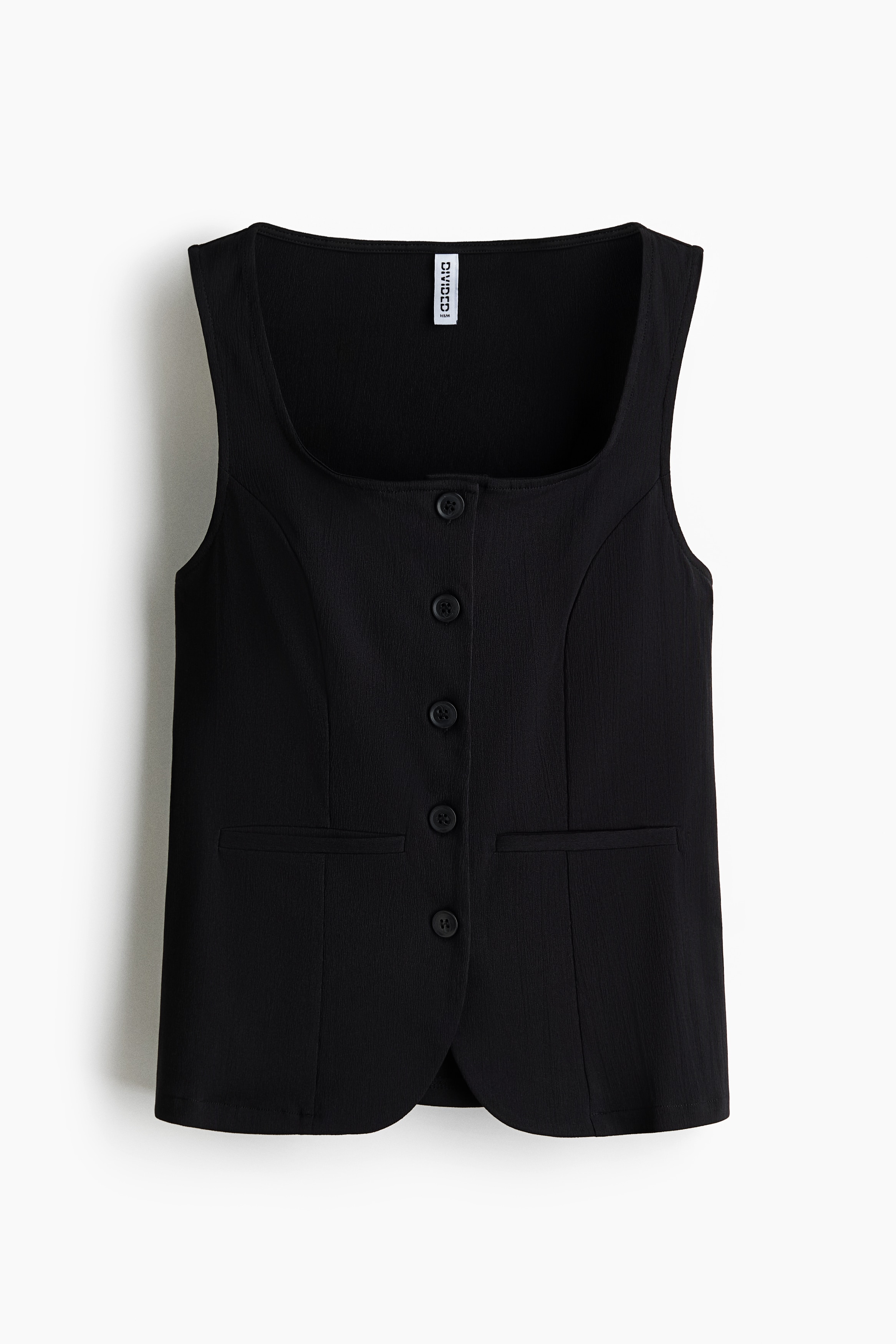 テクスチャードベスト - ブラック/グレー/クリーム