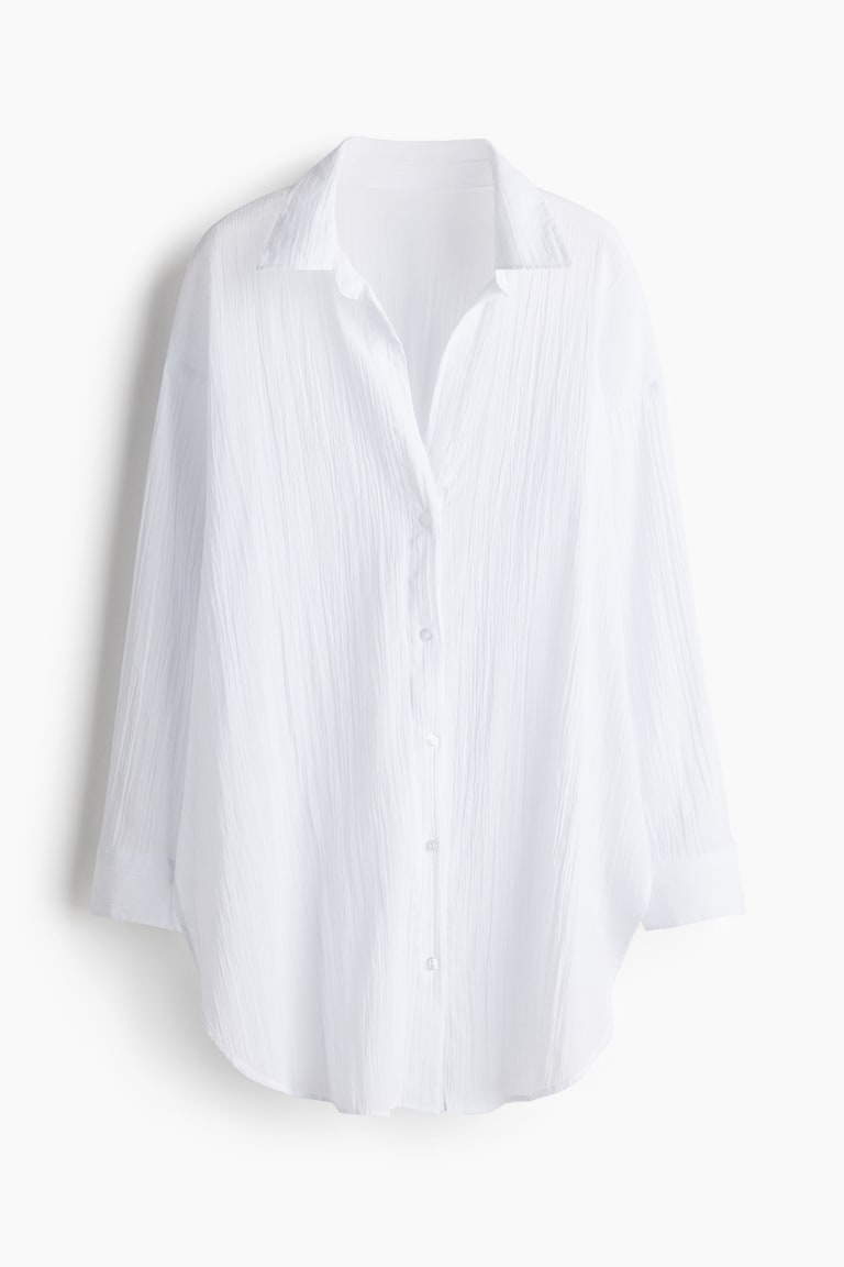 Camicia lunga in cotone Bianco DONNA H&M IT