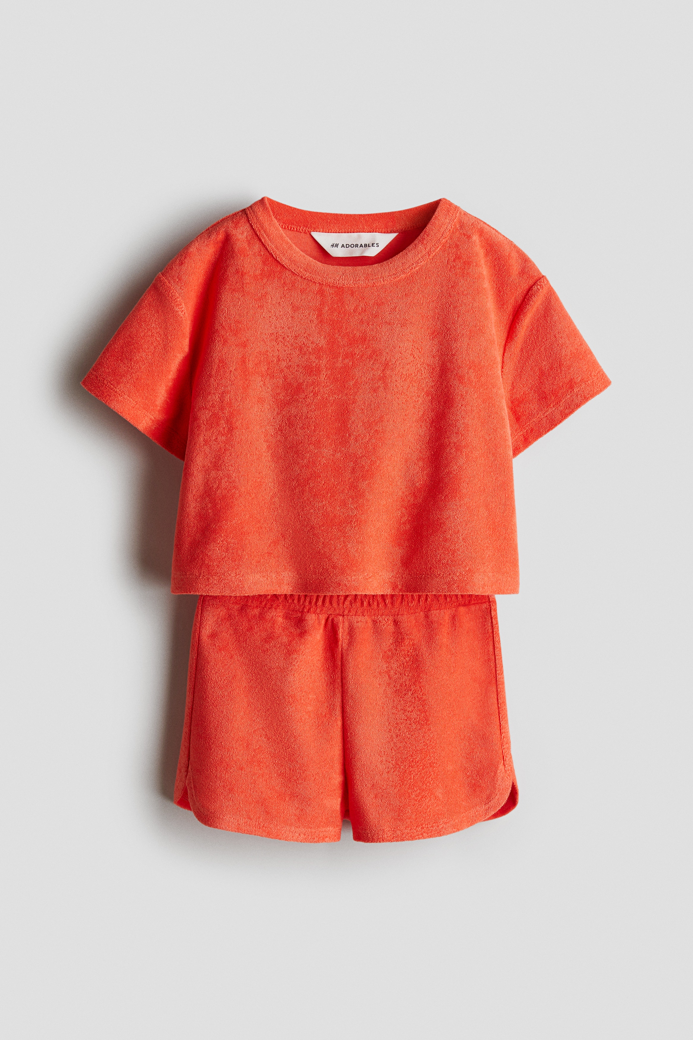 Set 2 pz composto da top e shorts in spugna - Rosso acceso