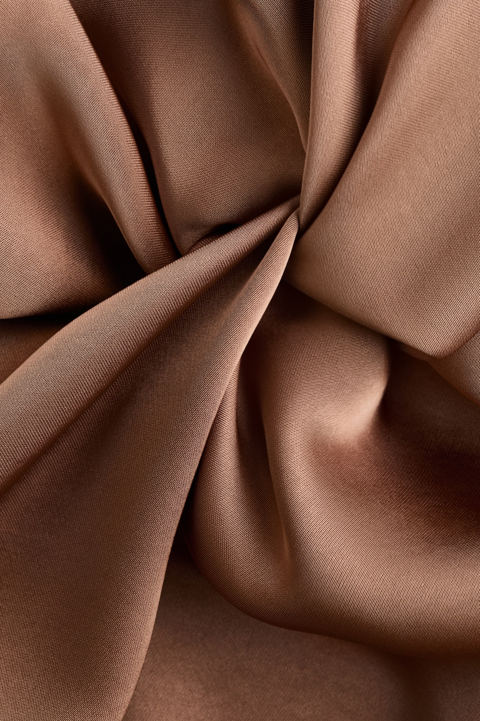 Twist-detail satin dress - Dark beige/Pink - 6