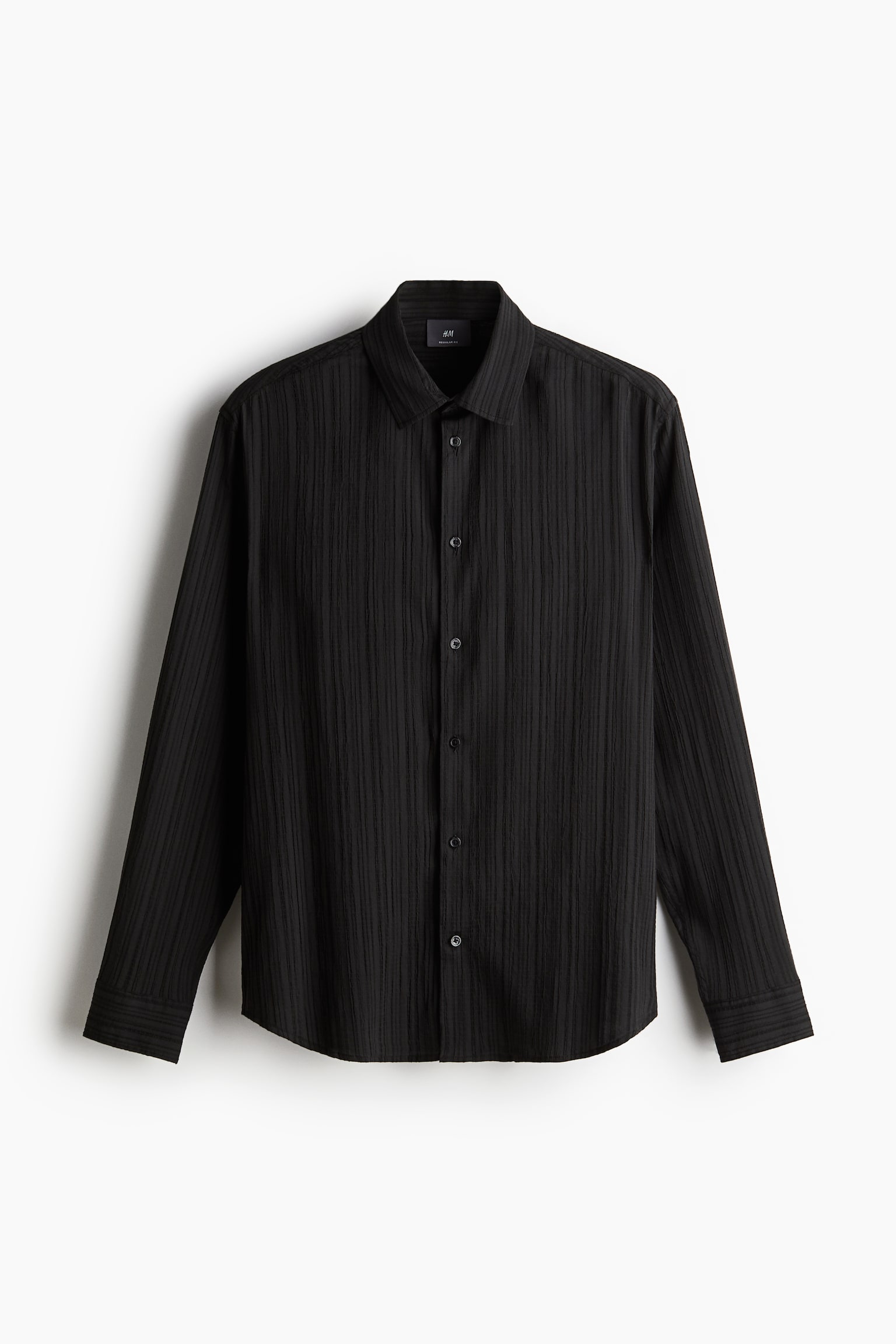 Regular Fit Textured shirt - Black/Greige/White - 1