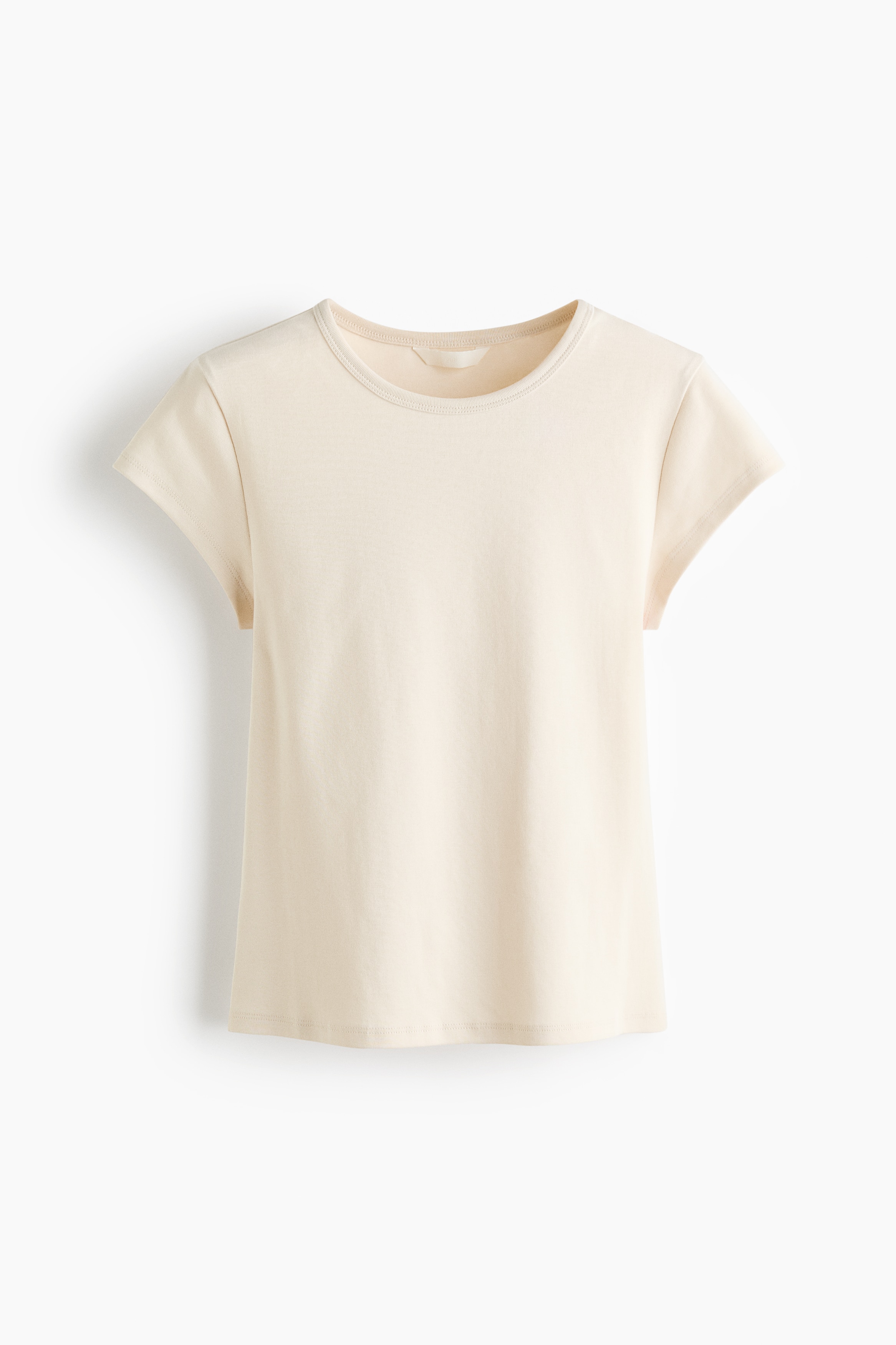 Fitted cotton T-shirt - Light beige/Light khaki green/Dark brown