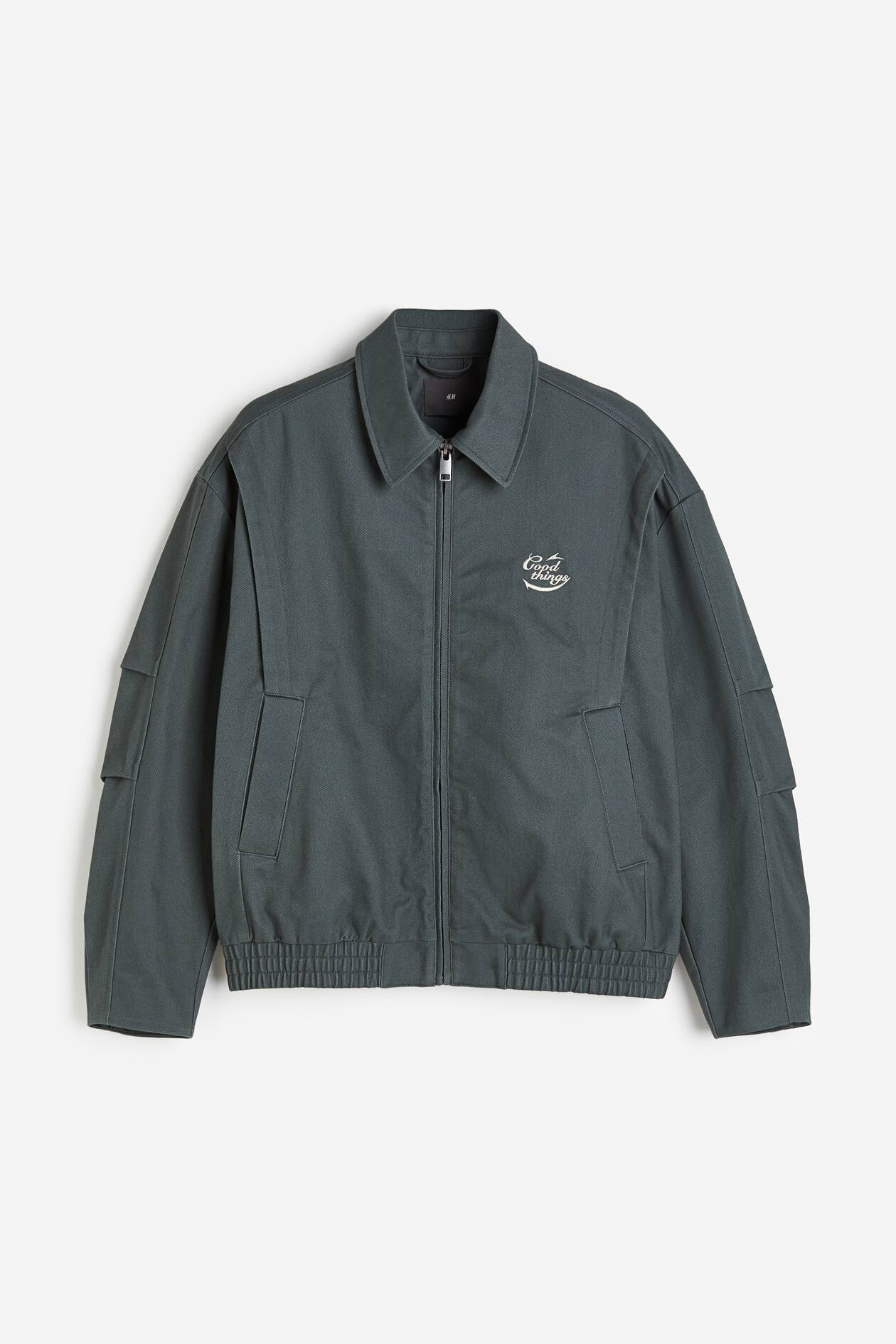 ルーズフィット ツイルジャケット - ダークグリーン - Men | H&M JP