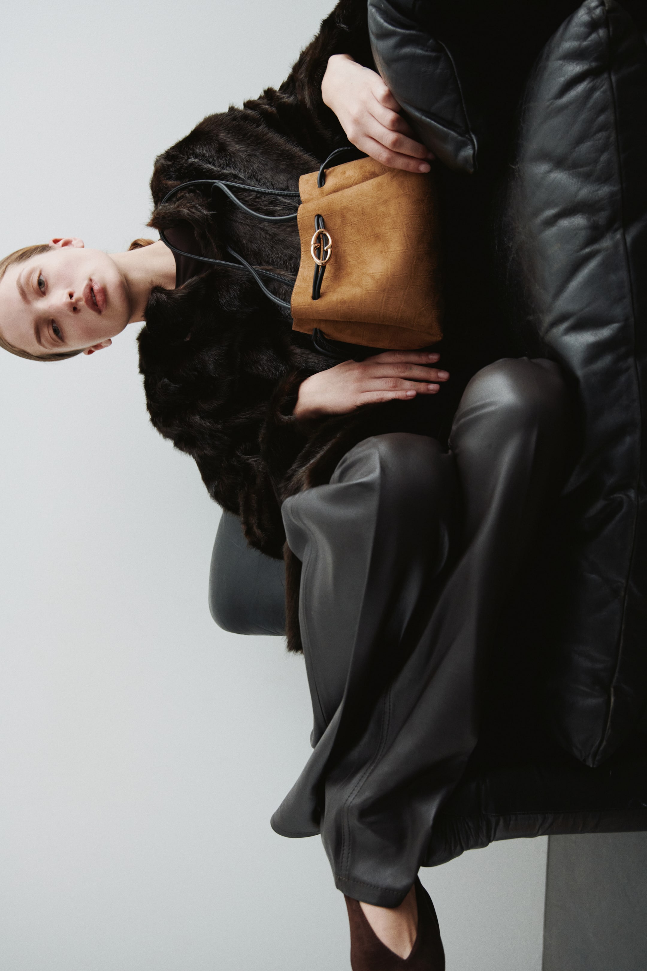 View larger image: Drawstring-detail shoulder bag - Brown - Ladies | H&M SG 3