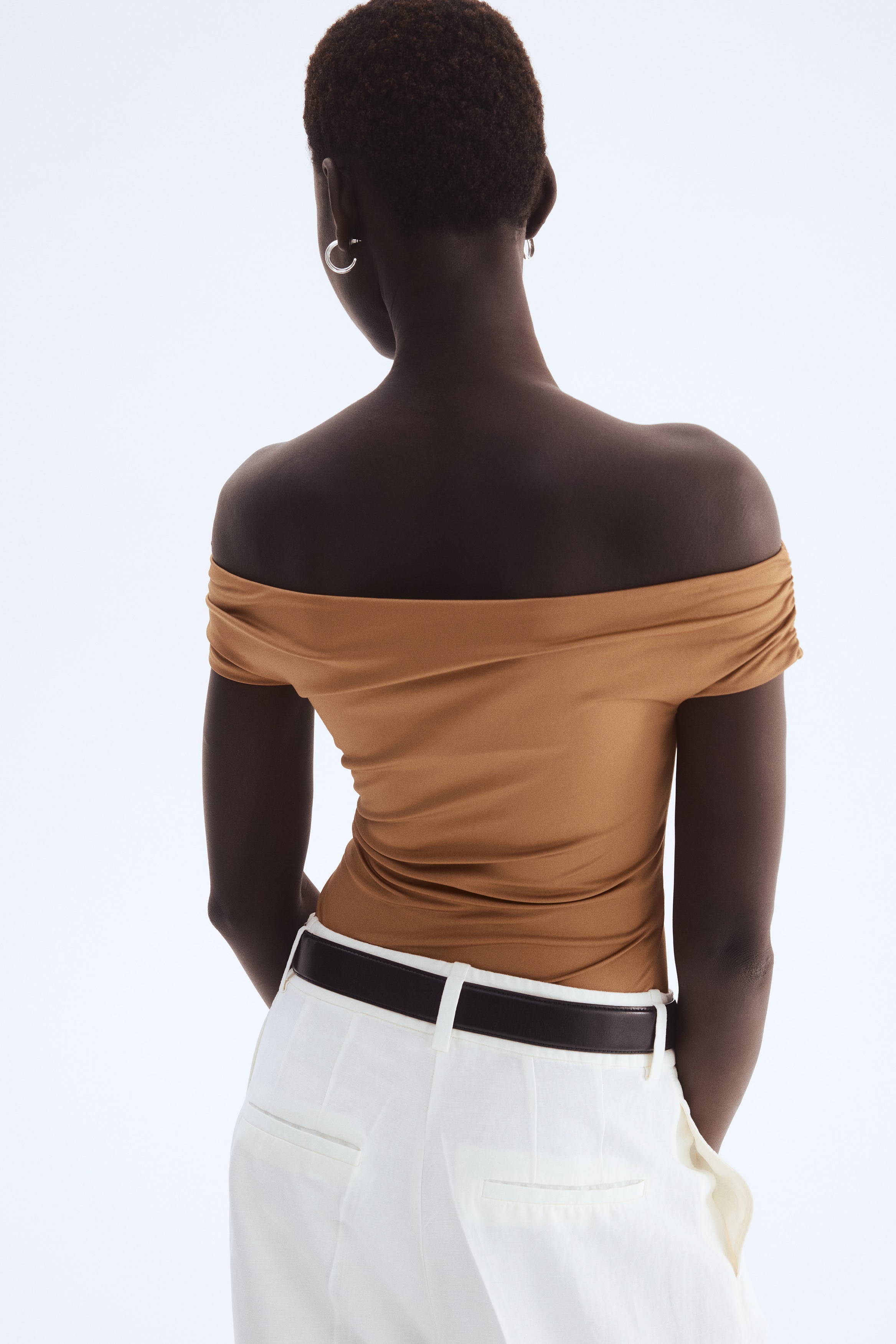 Draped off-the-shoulder top