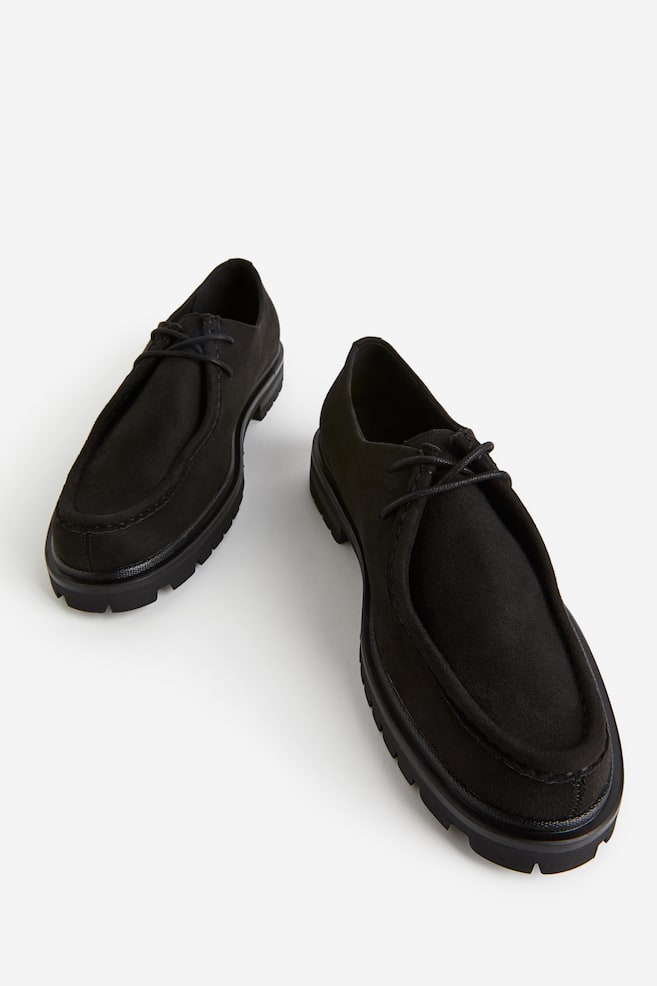 Chaussures avec couture mocassin - Noir/Marron foncé - 4
