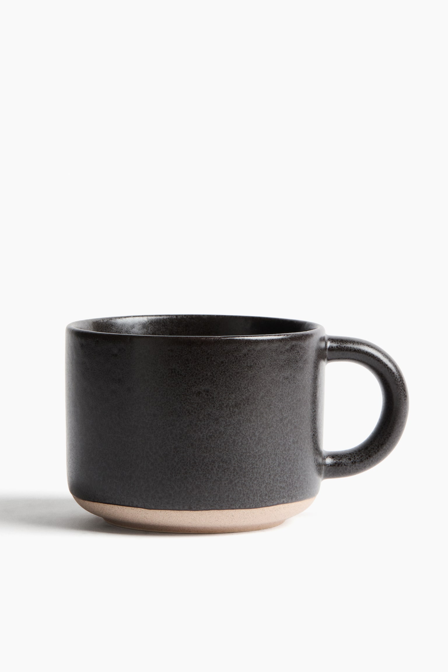 Reactive-glaze stoneware mug - Black/Light beige/Beige - 1