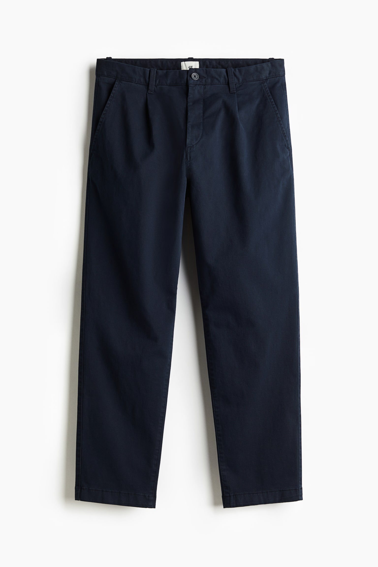 Regular Fit Cropped cotton chinos - Navy blue/Light beige - 1