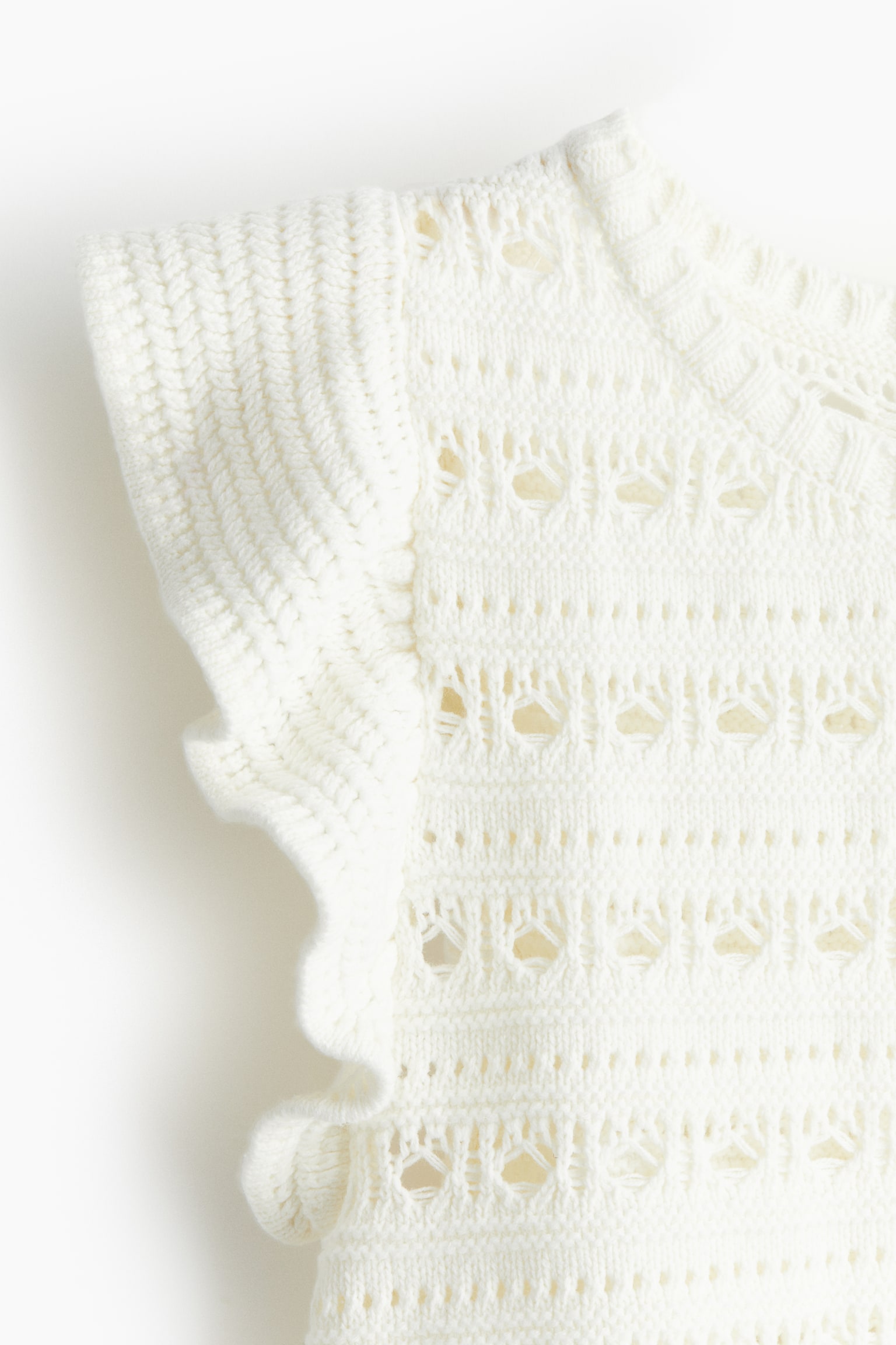 Женский топ H&M Pointelle-knit Top, цвет: Белый — фото 2