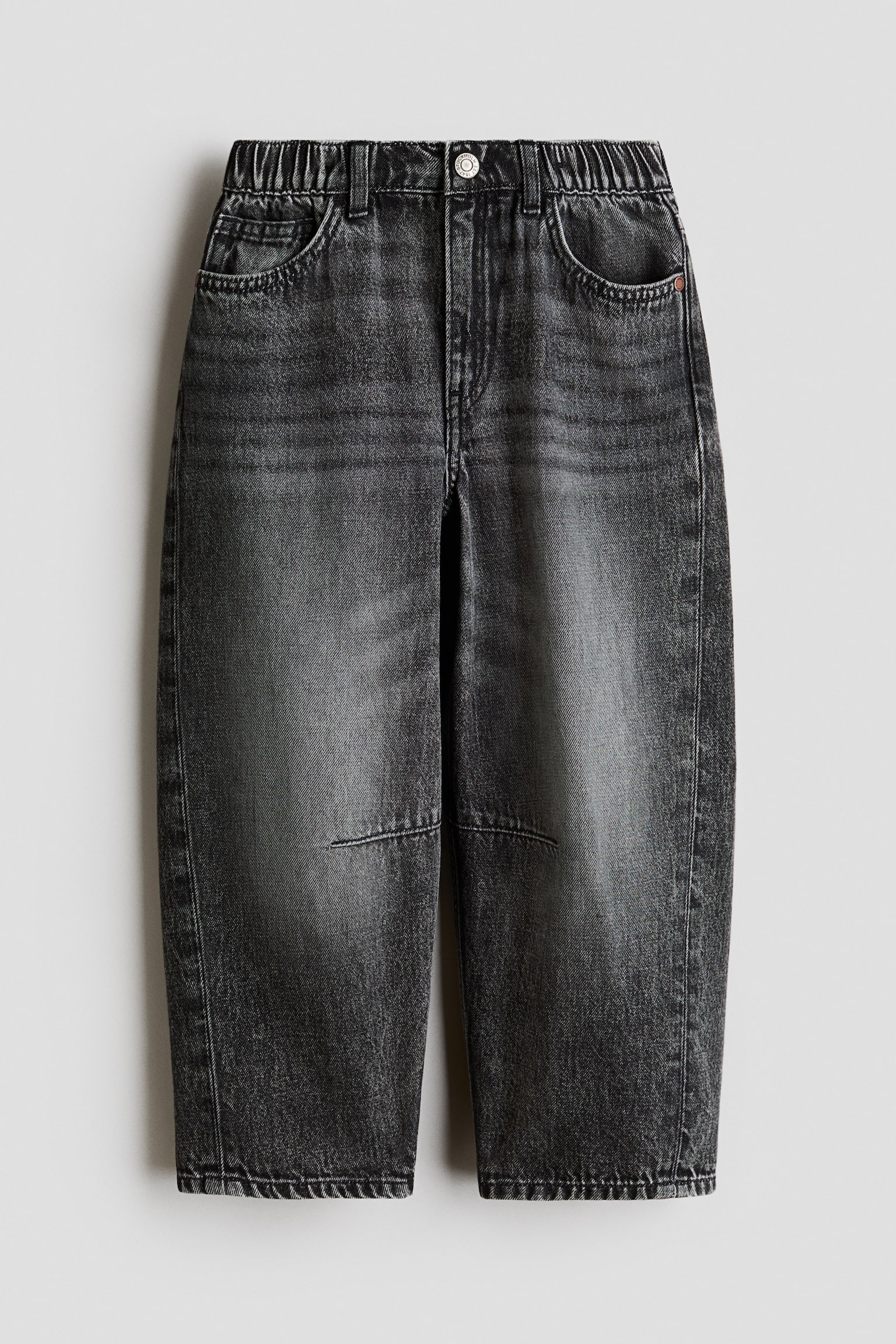 Loose Fit Barrel Jeans - Tvättad mörkgrå/Denimblå
