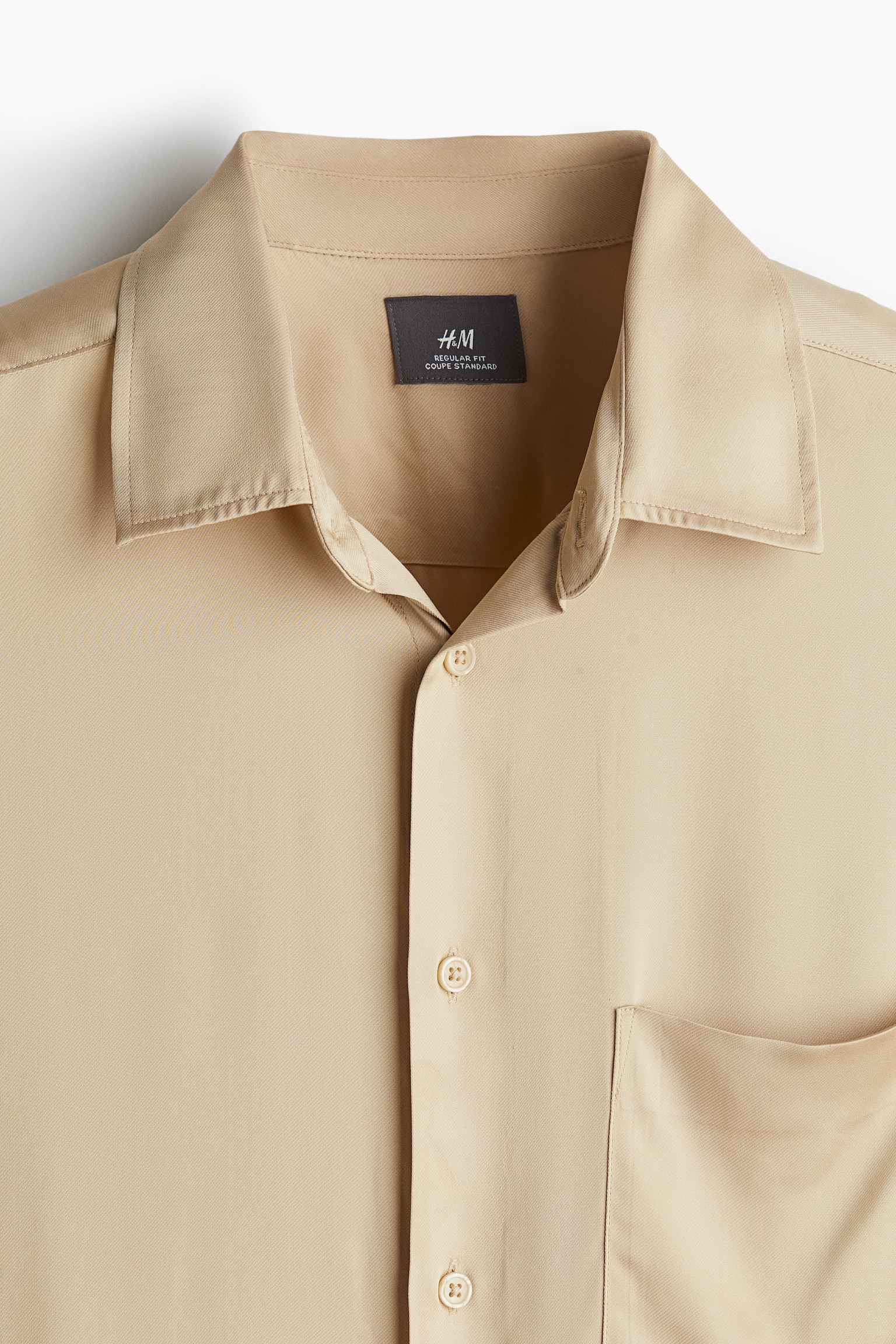 Regular Fit Satin shirt - Beige/Black/Cream - 6