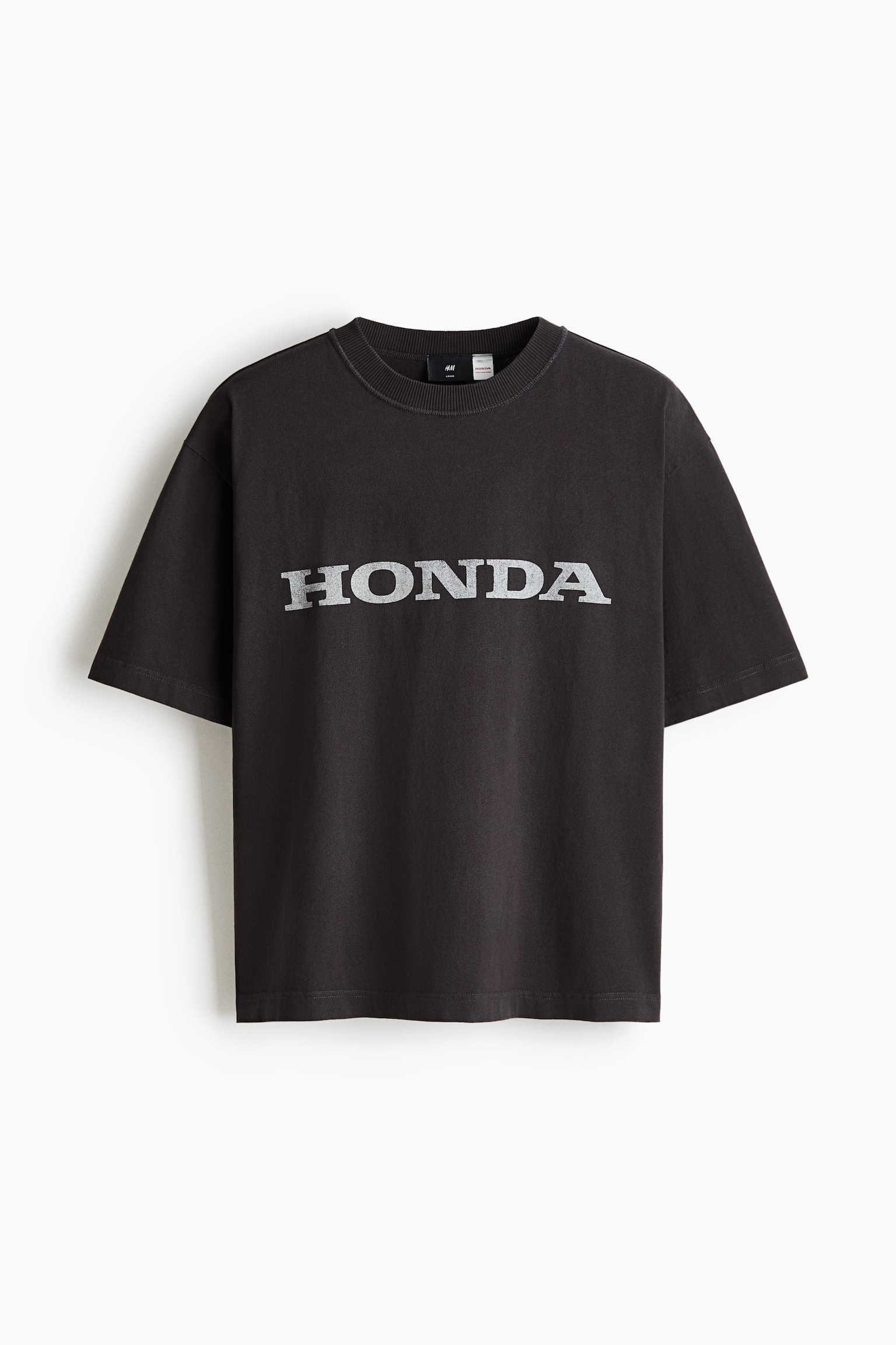 טישירט עם הדפס Loose Fit - שחור/HONDA/שחור/הונדה - 2