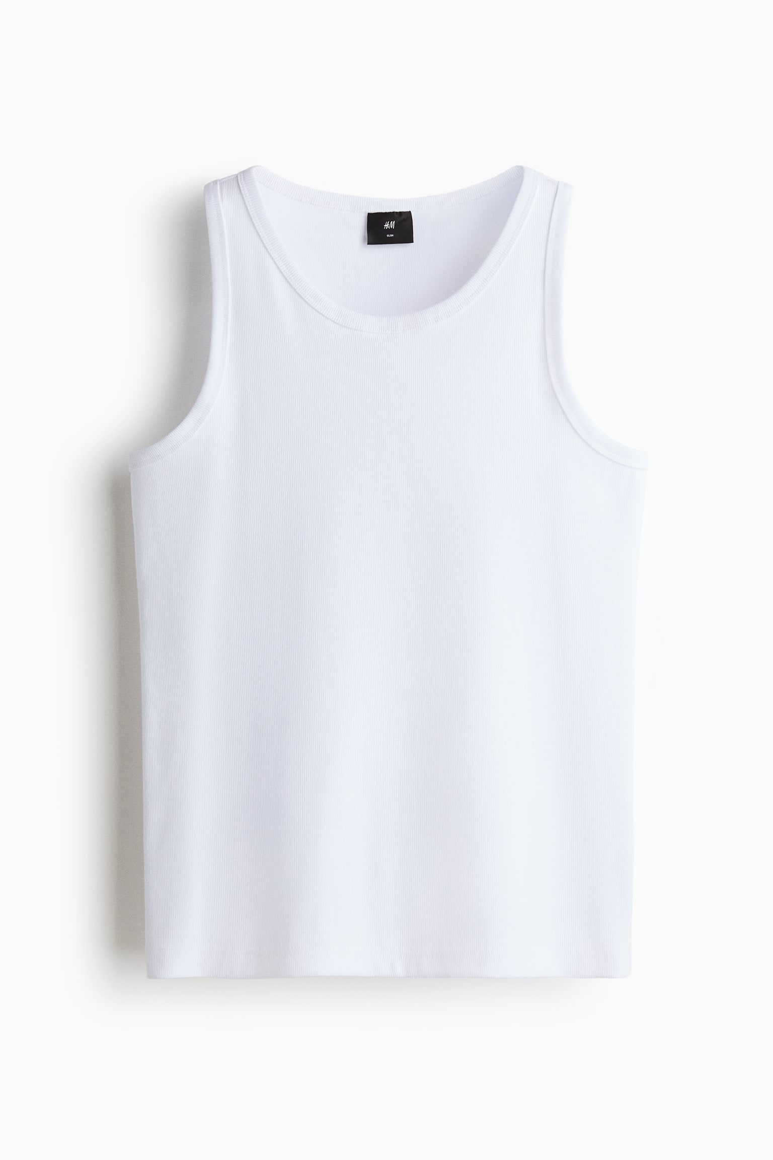 Áo ba lỗ gân nổi Slim Fit - Màu trắng/Màu đen