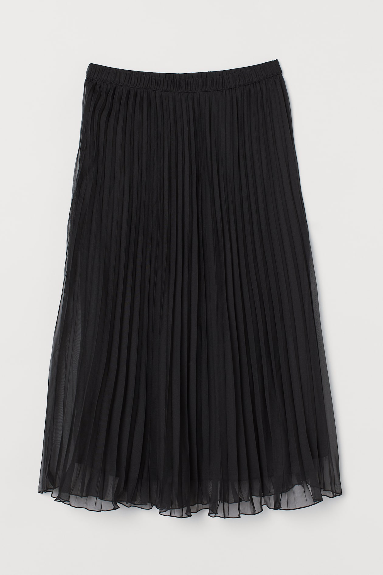 Pleated Skirt - High waist - Midi - Black - Ladies | H&M US