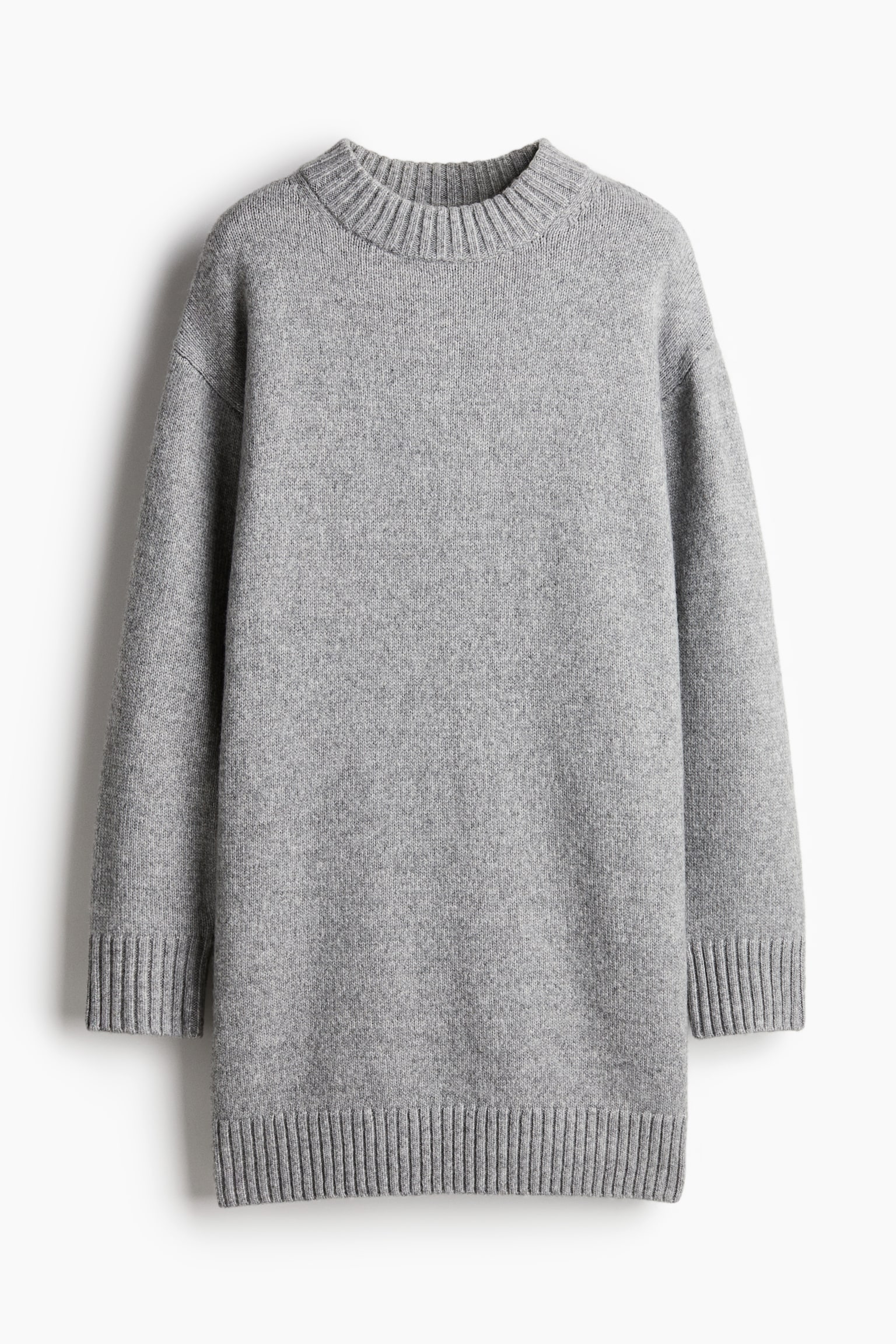 Knitted dress - Grey marl/Light beige - 2