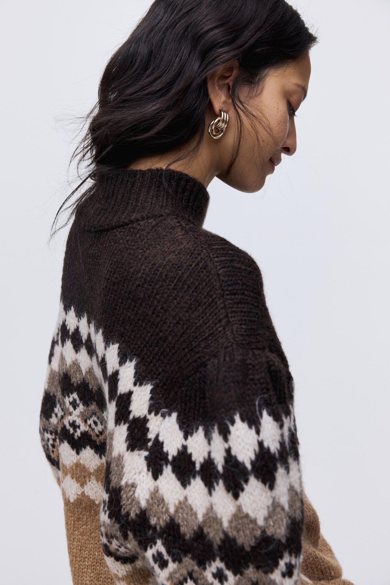 Jacquard-Knit Mock Turtleneck Sweater - image 2