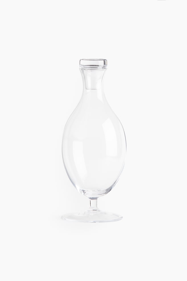 Footed Wine Decanter - Transparent - 1