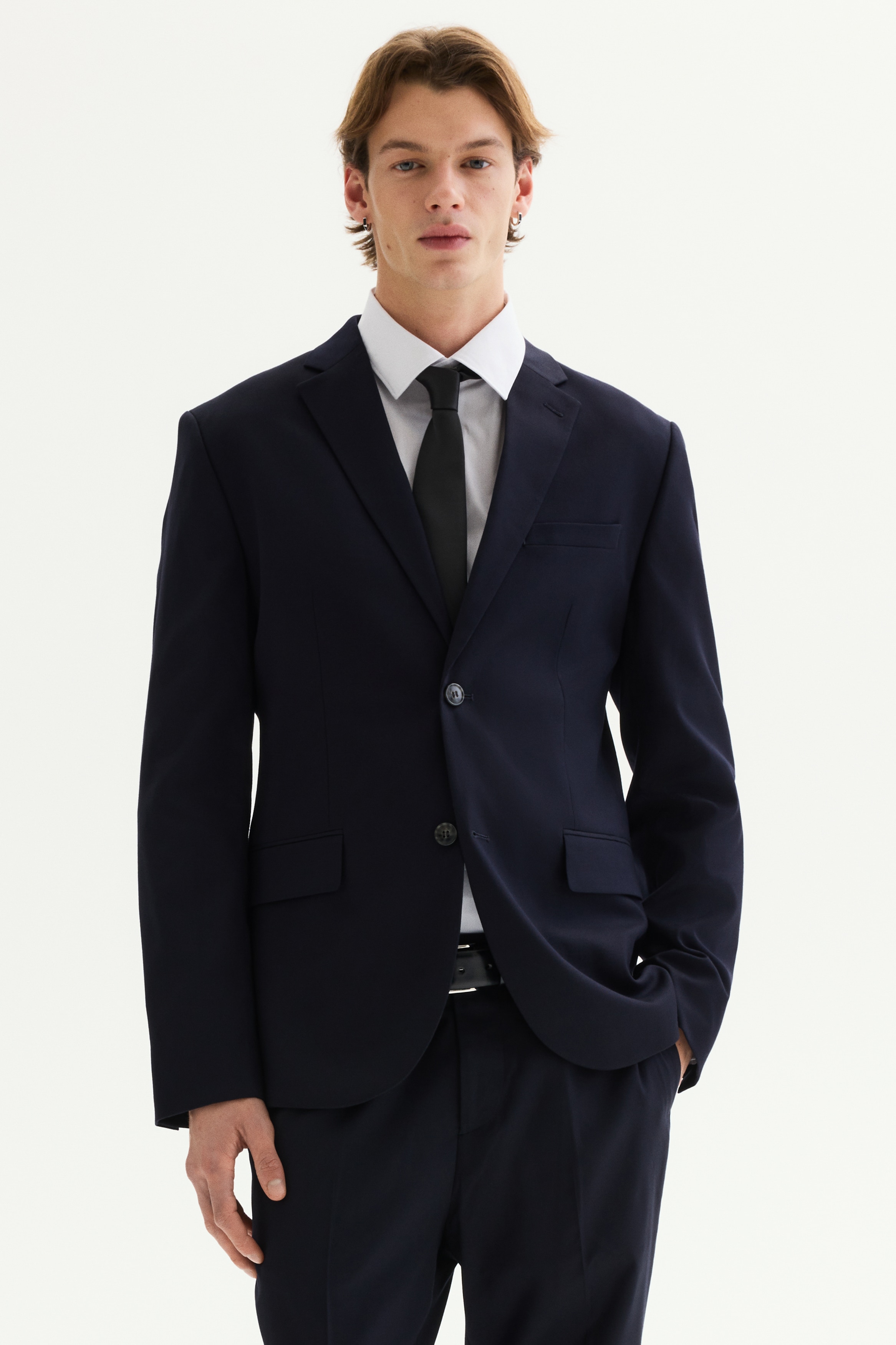 スリムフィットジャケット - ネイビーブルー/ベージュ/ブラック/ネイビーブルー/ダークグレー