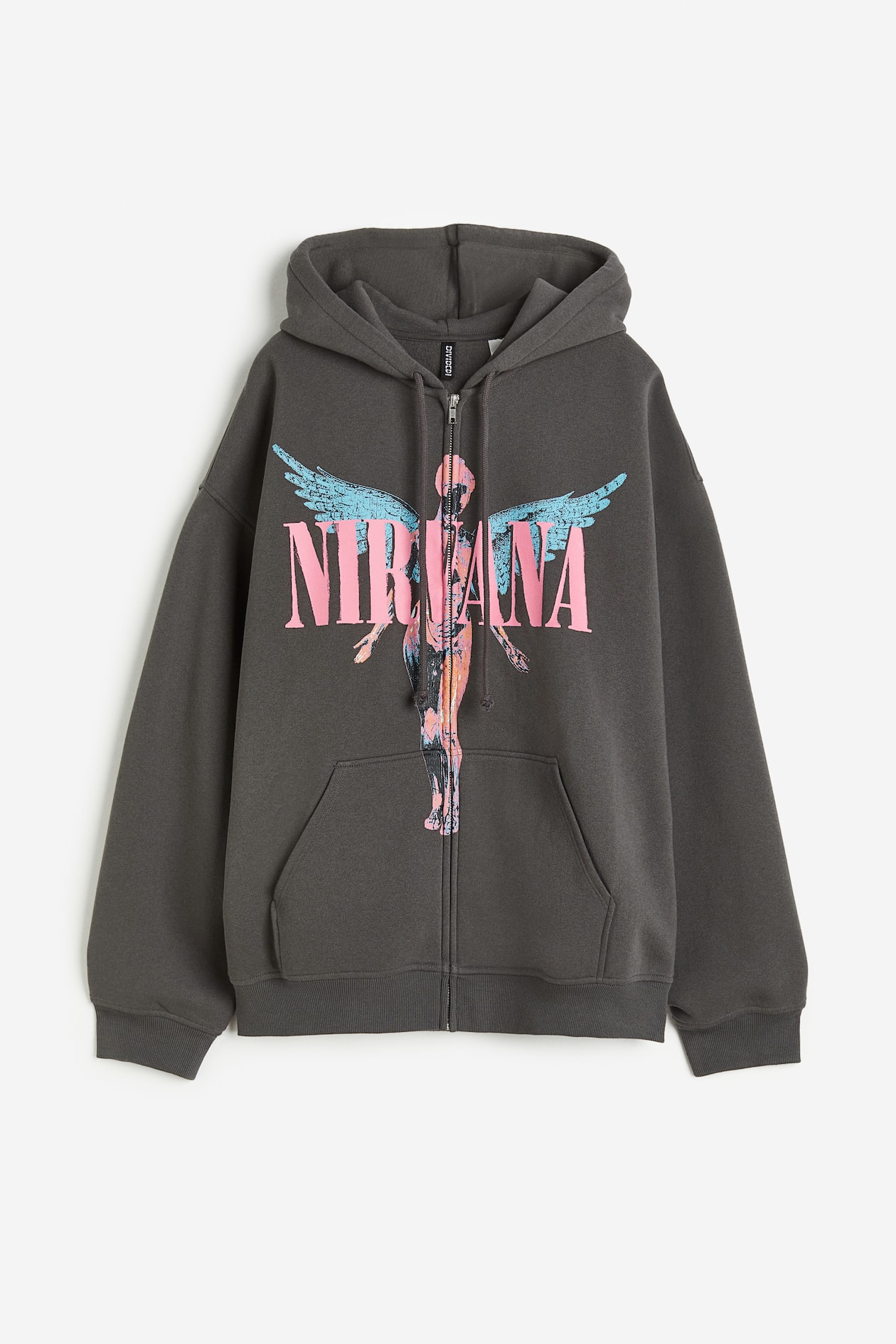 In Utero Nirvana Hoodie Damen Printed Zip-through Hoodie Dark Grey
