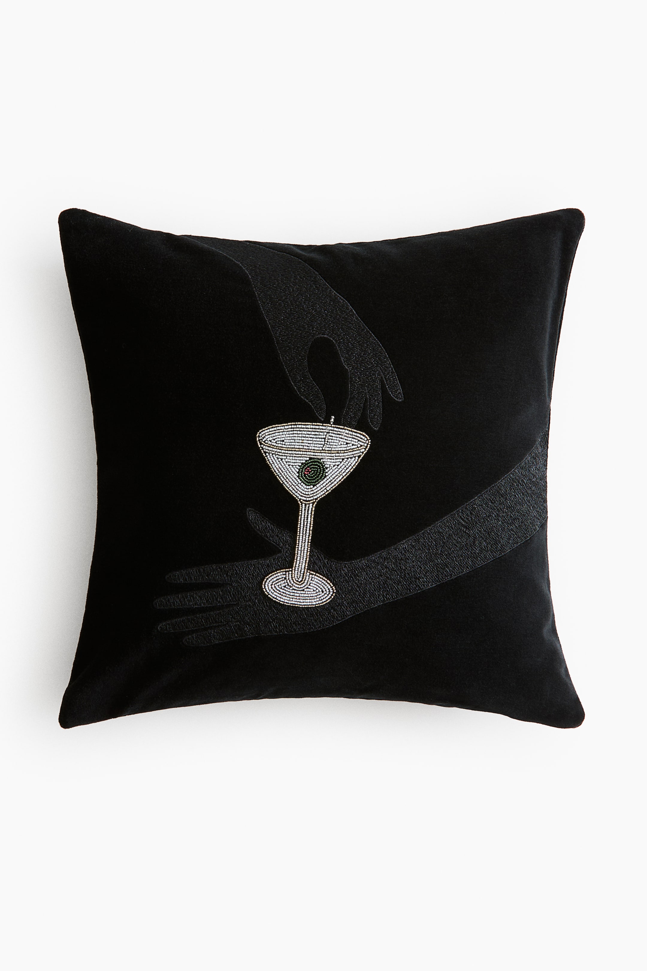 Velvet Cushion Cover with Motif