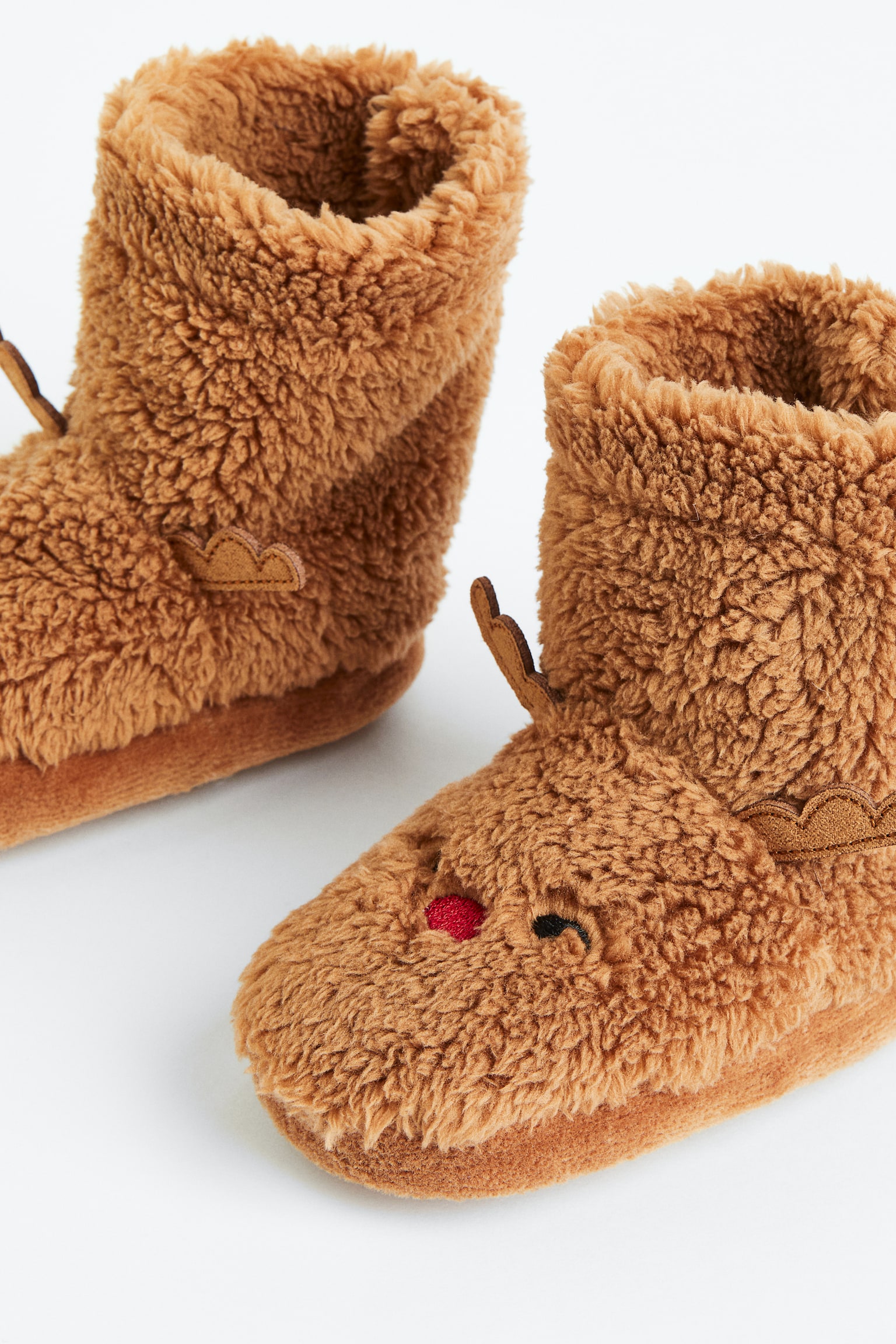 Fluffy Slippers - Brown/Reindeer/Light pink/Bear - 2