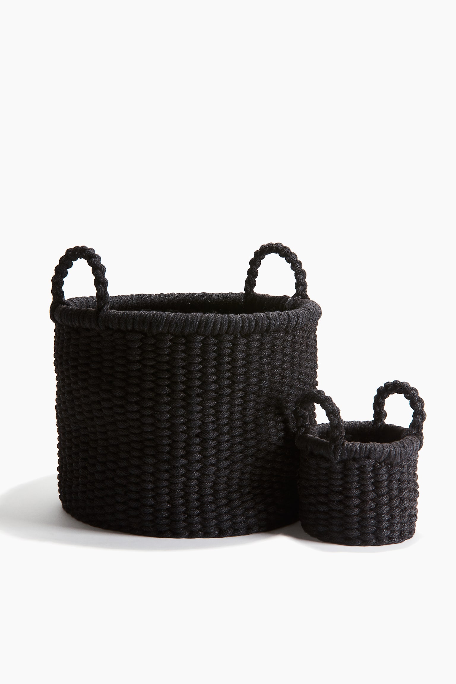 Jute storage basket - Black/Olive green - 2