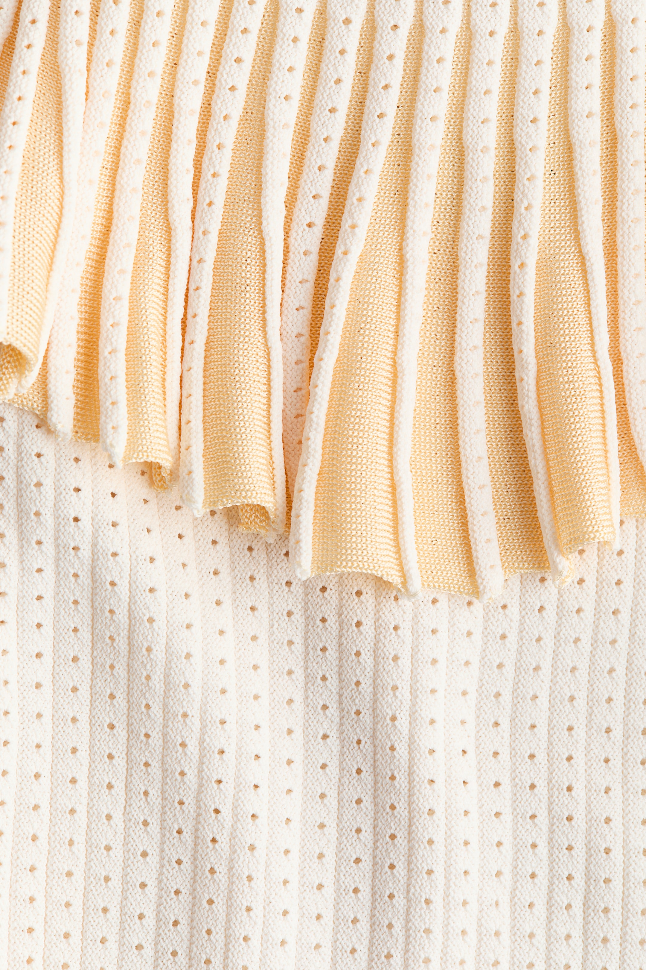 Flounced Pointelle-Knit Top