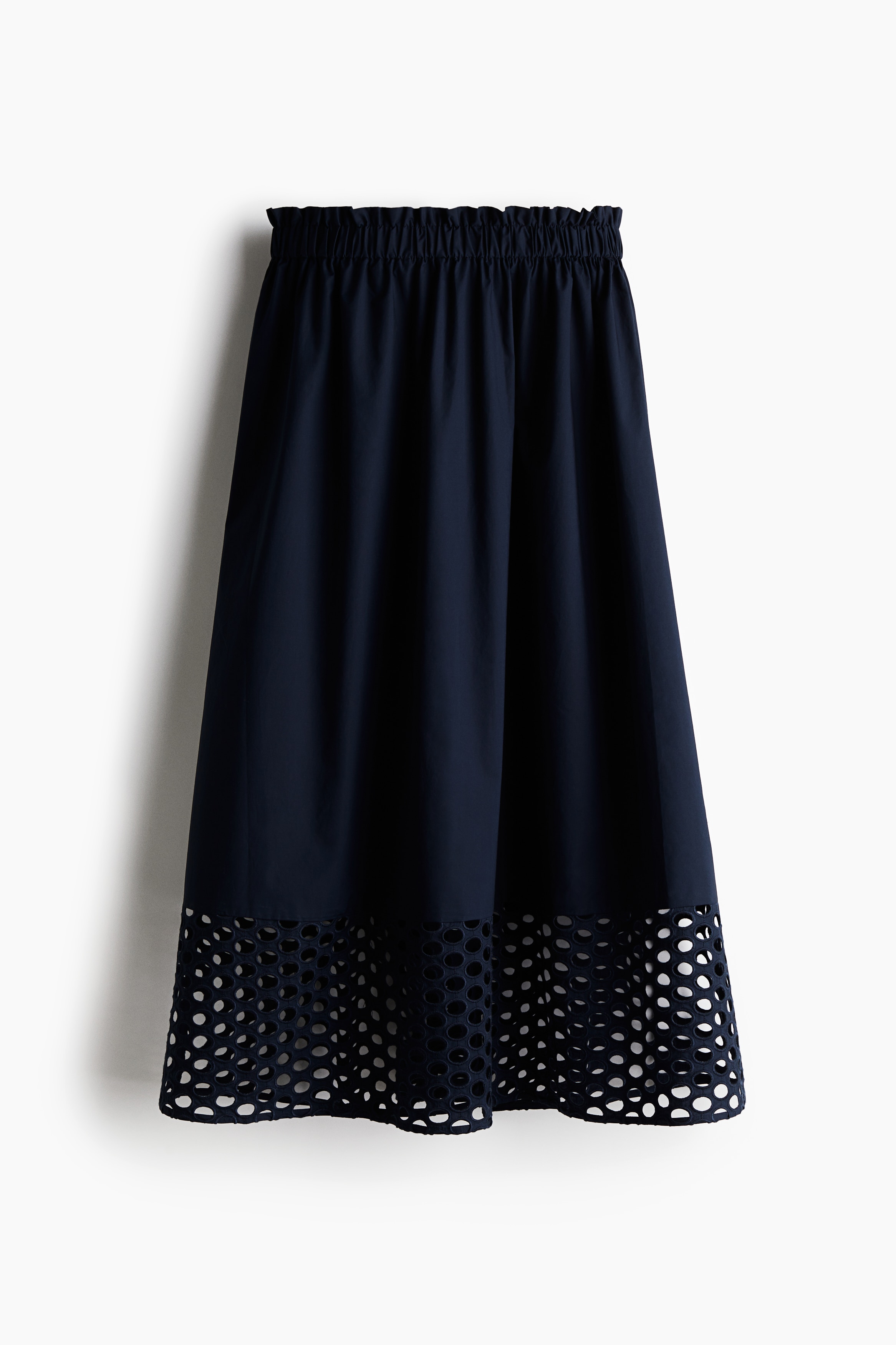 Eyelet-embroidered skirt - Navy blue