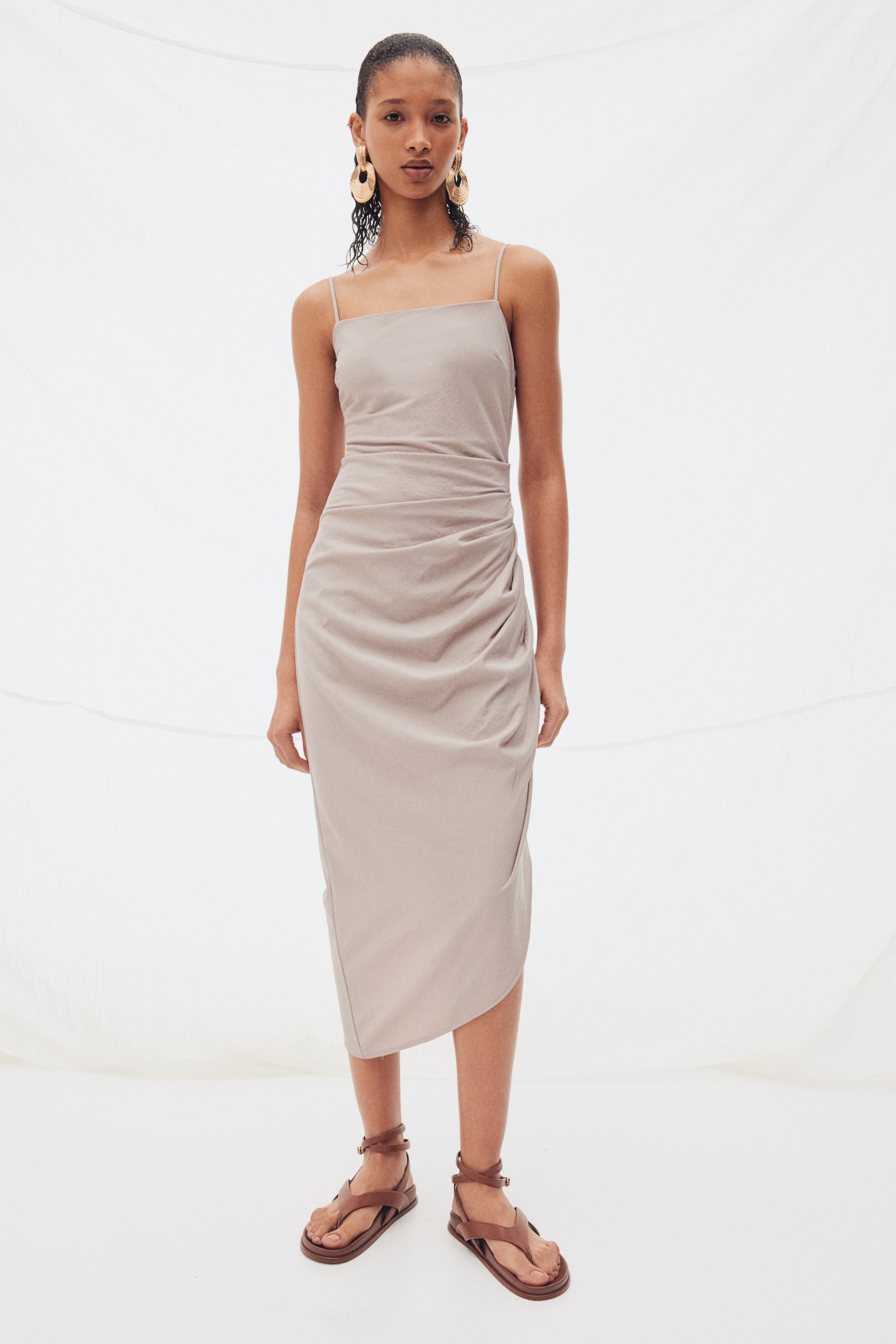 Draped Asymmetric Dress