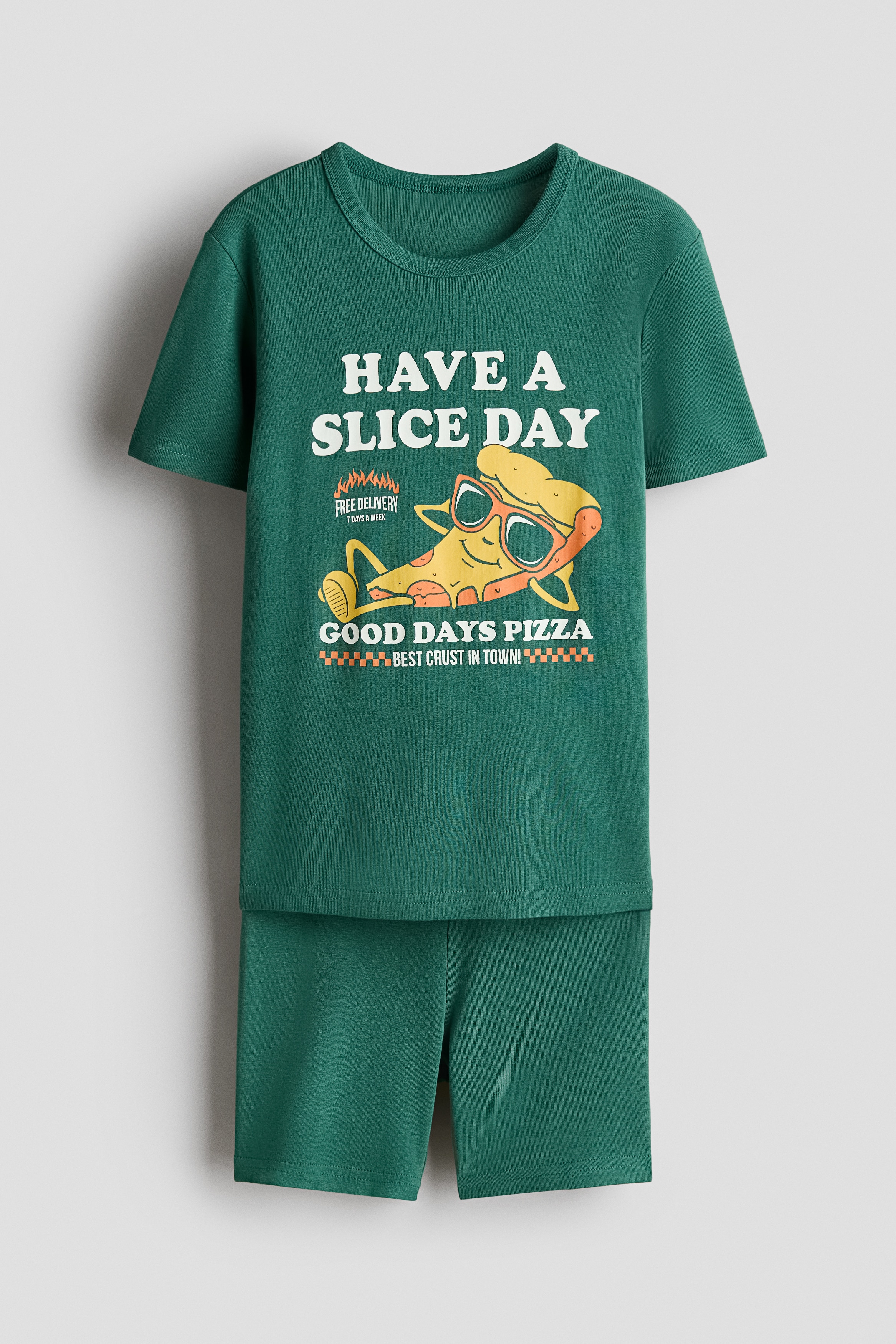 Green/pizza Cotton Pajamas for kids | H&M US