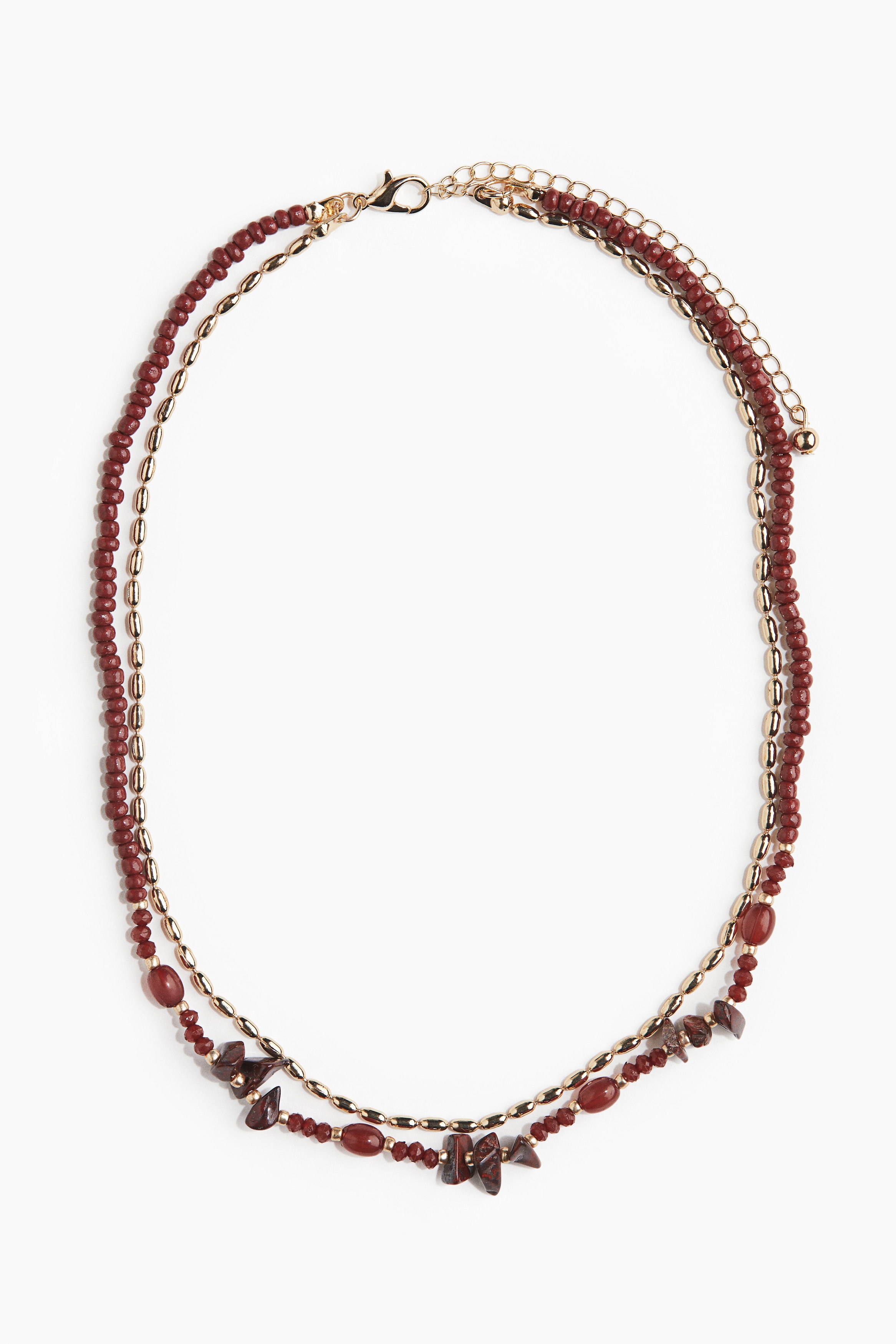 Toradet halssmykke - Vinrød/Gullfarget/Cream/Gullfarget