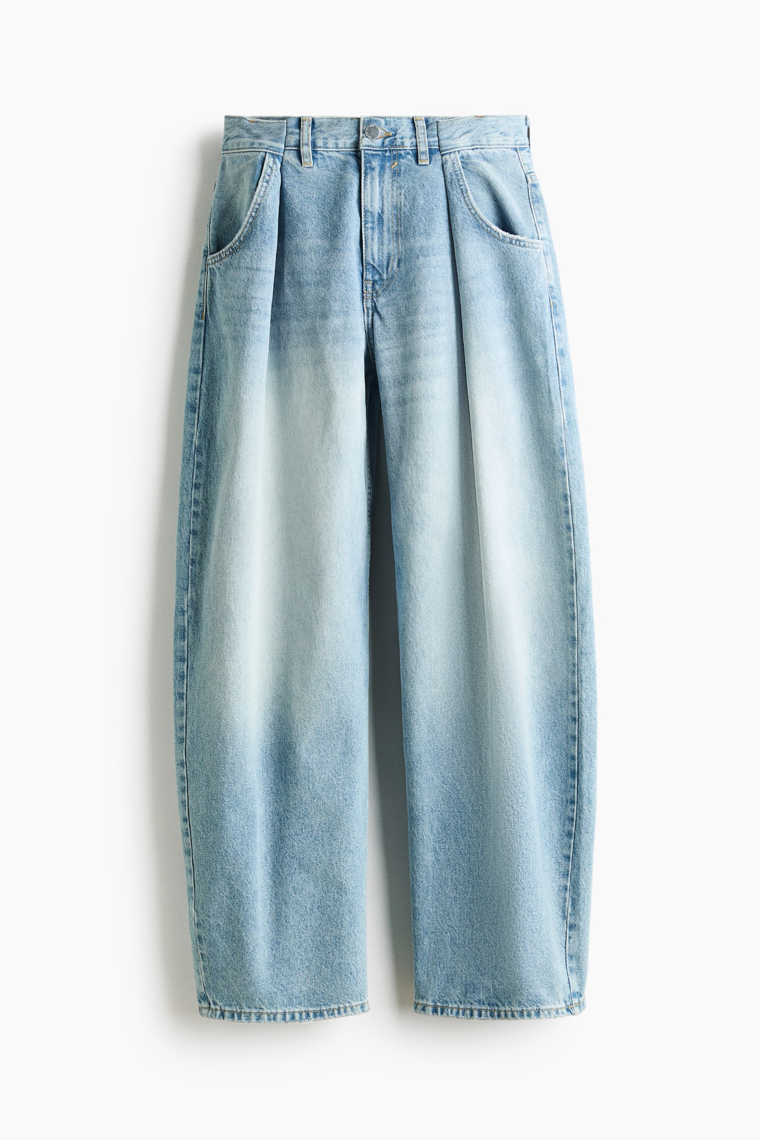 Barrel-Leg High-Waist Jeans - Light denim blue - 1