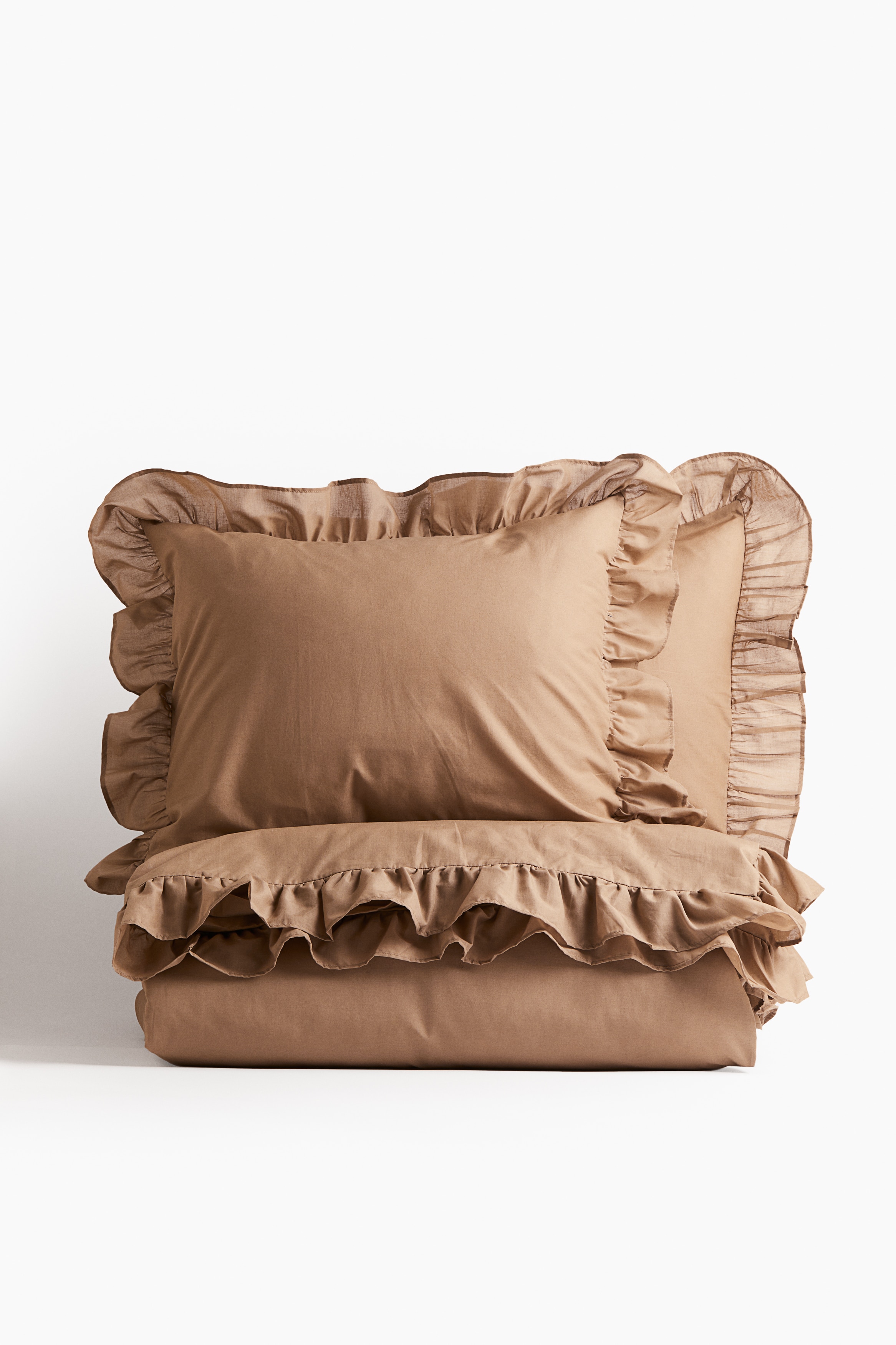 Flounce-trim duvet cover set
