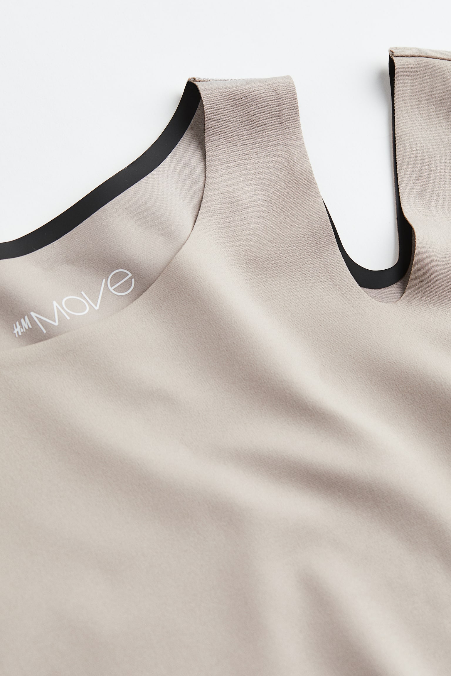 Cropped sports top - Light beige - 2