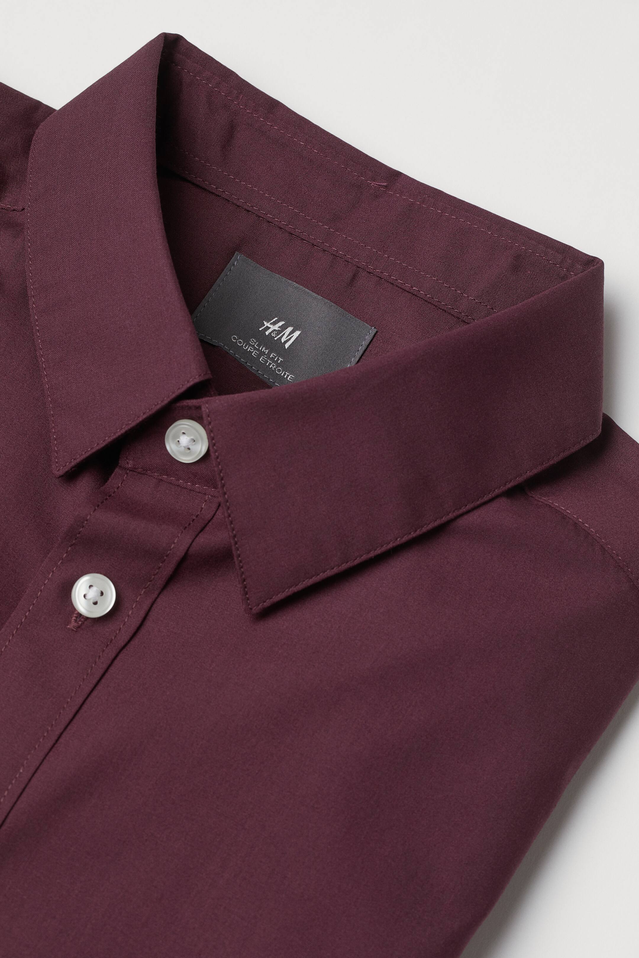 Camicia Uomo Slim Fit Manica Lunga Cotone - Colori: Nero, Bianco, Bordeaux - Taglie S-XXL