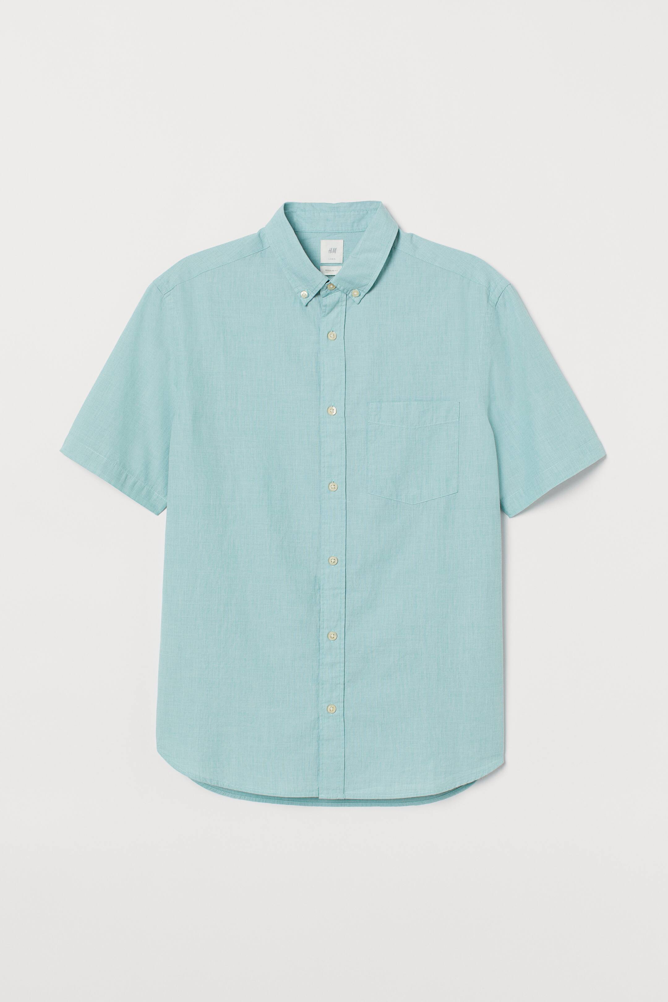 Agrandir l'image: Chemise en coton Regular Fit - Turquoise - HOMME | H&M FR 1