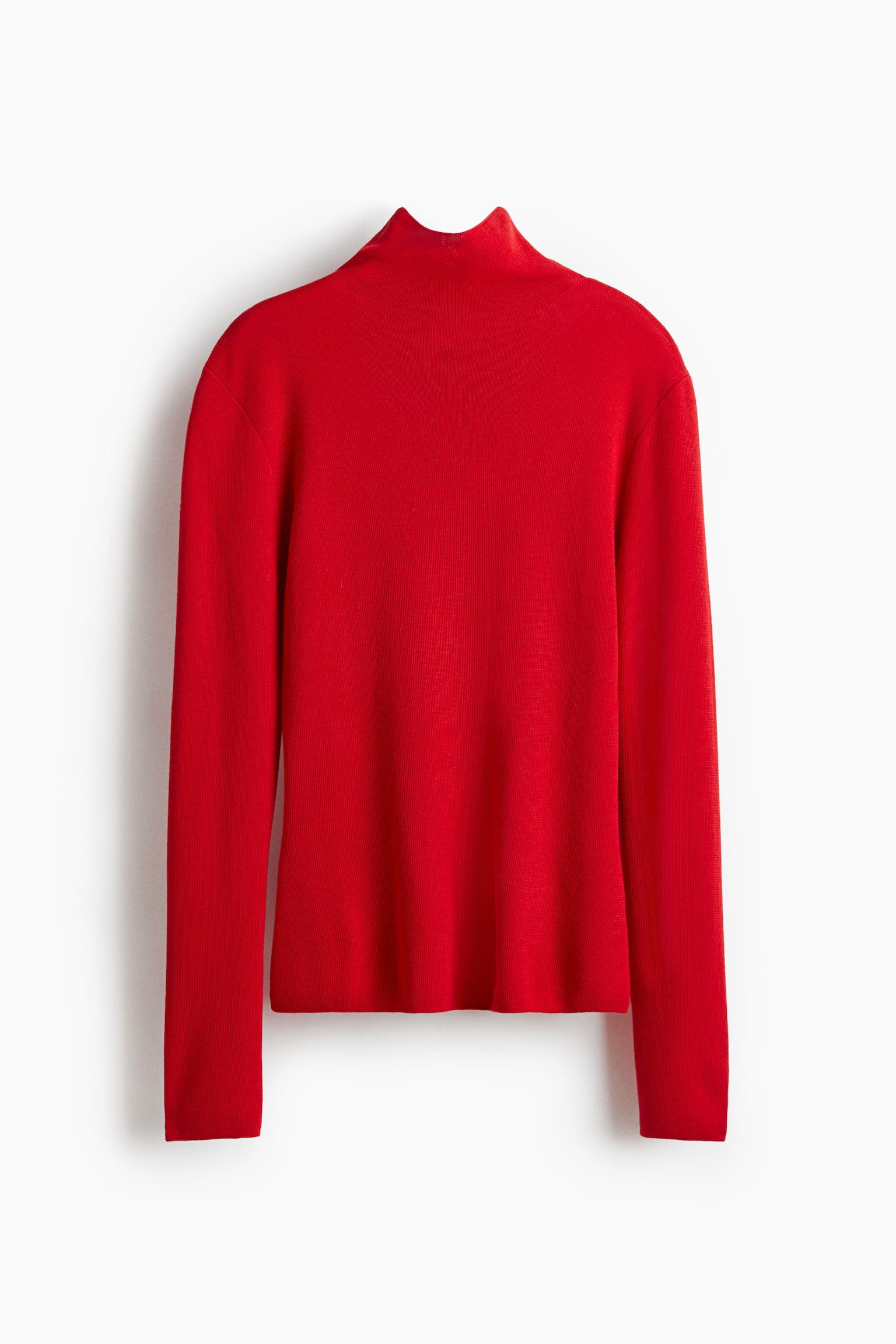 Женский топ H&M Fine-Knit Mock Turtleneck Top, цвет: Красный — фото 1