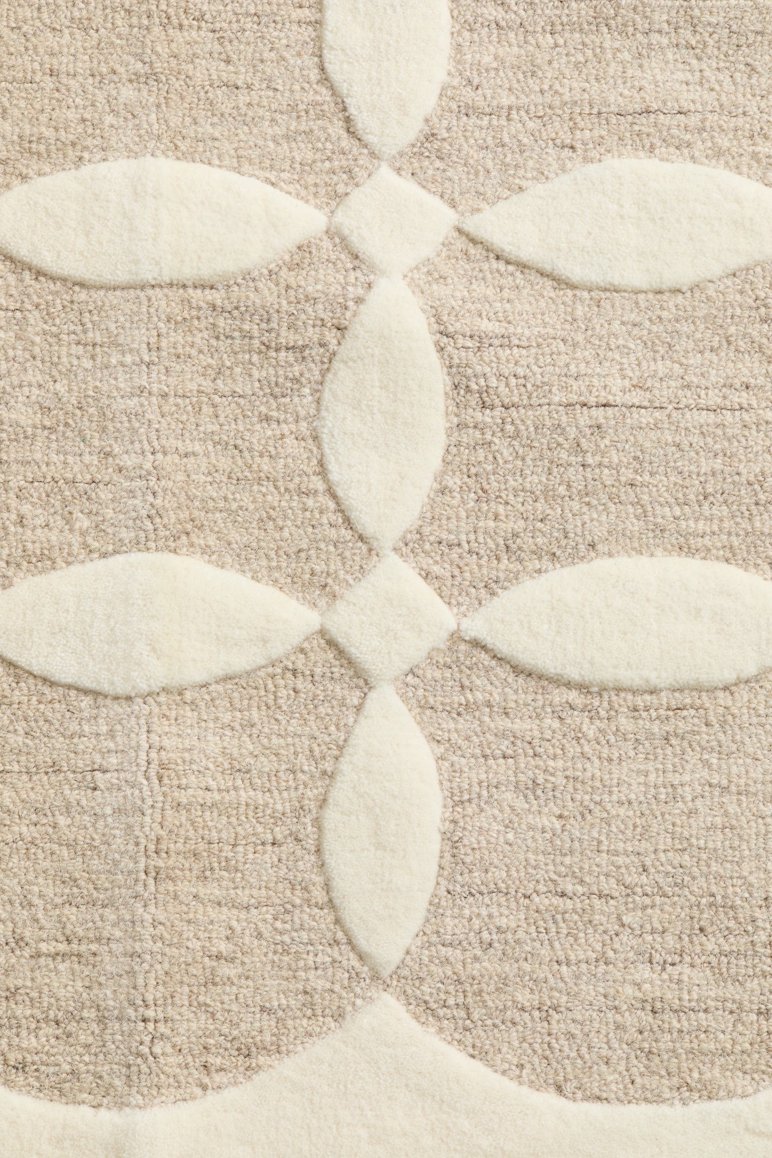 Tufted wool rug - Light beige/Patterned - 3