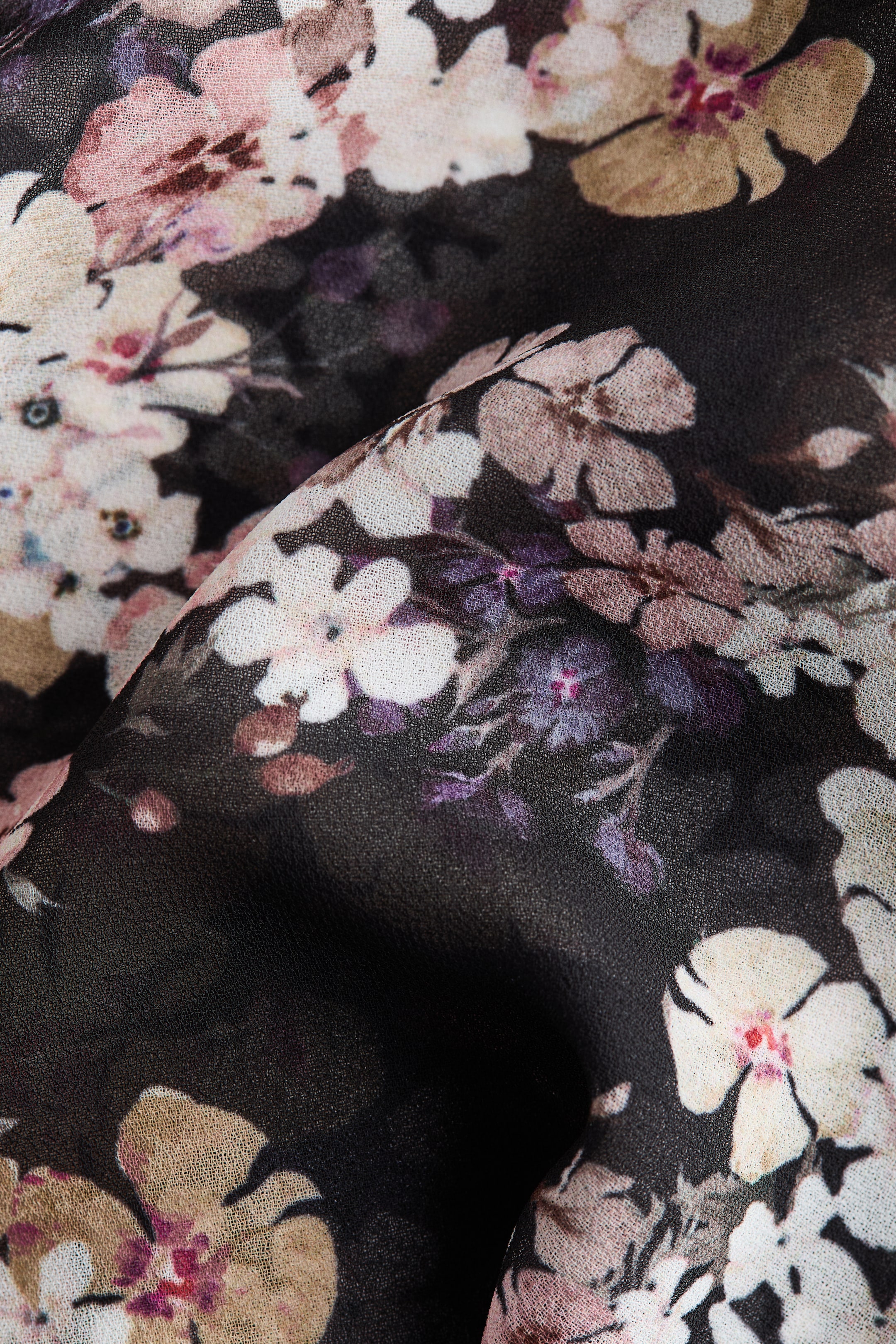 Blouse en mousseline avec manches bouffantes