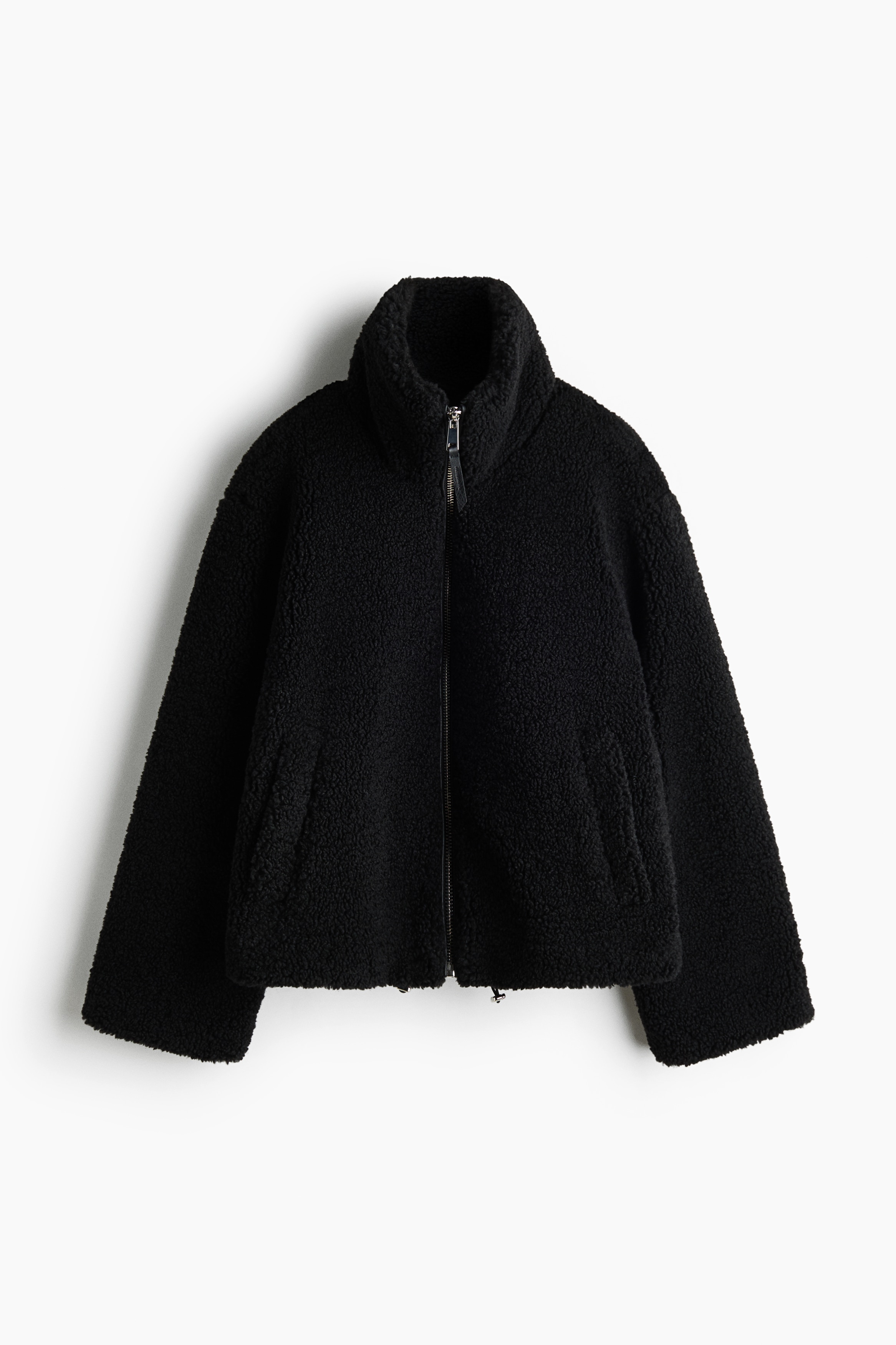 Teddyfleecejacke mit Kordelzug