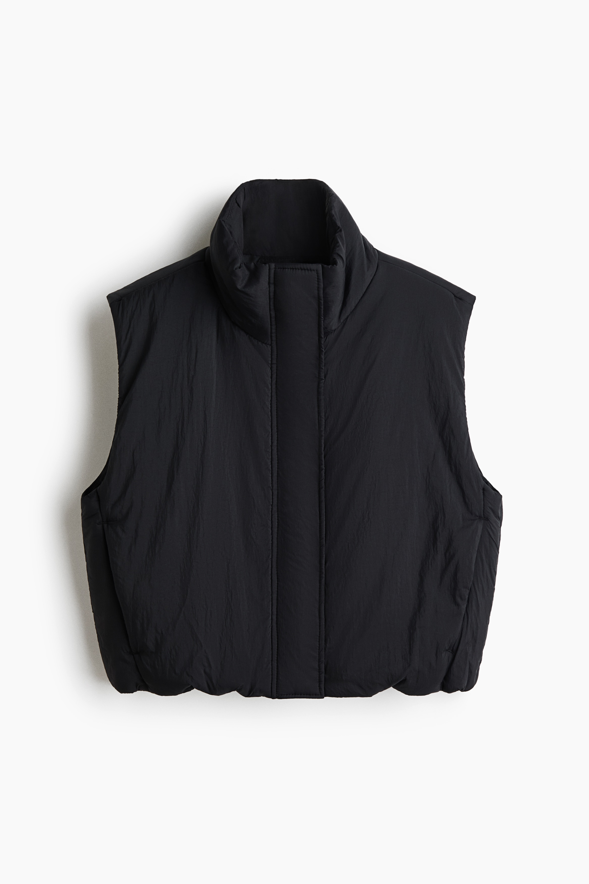 Veste sans manches matelassée en nylon - Noir/Beige ancien clair/Crème
