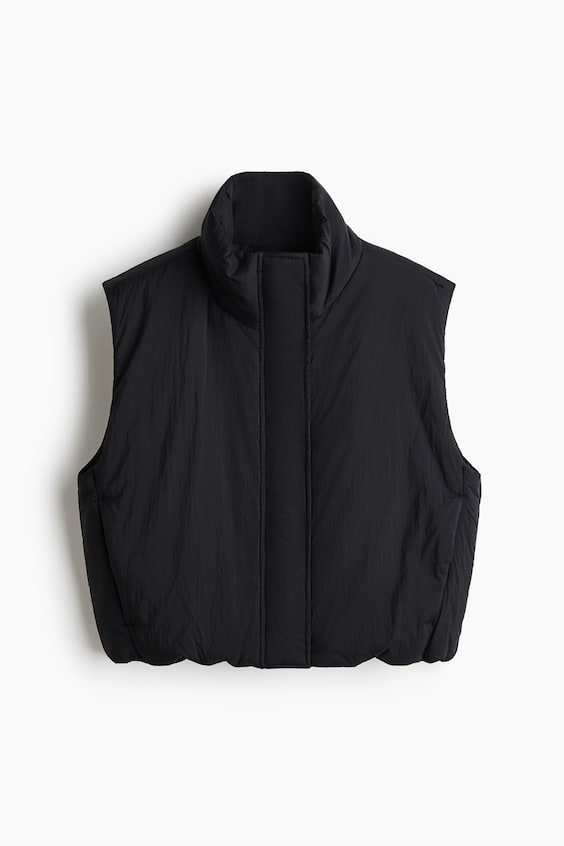 Женский жилет H&M Padded Nylon Vest, цвет: Чёрный