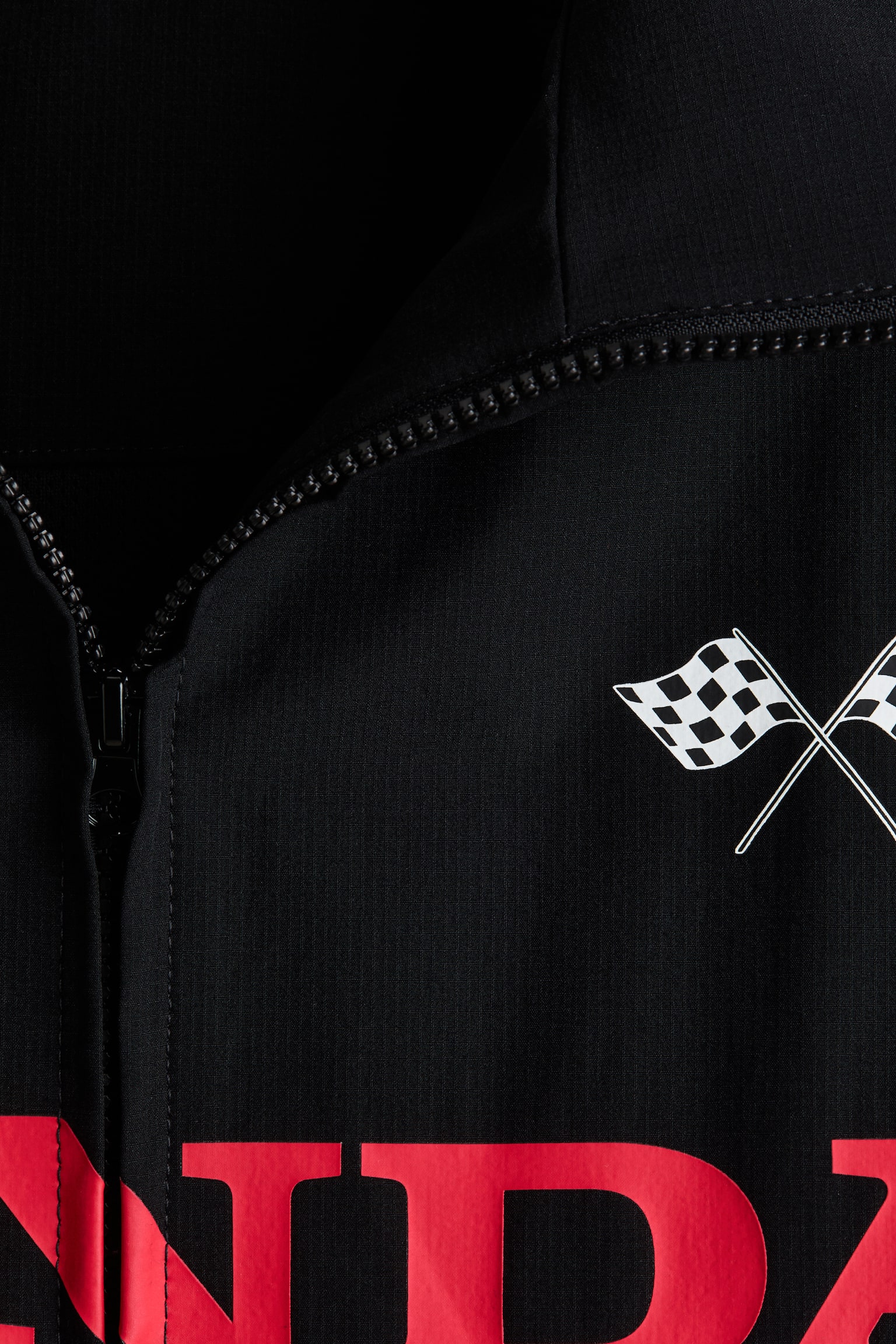 Loose Fit Printed nylon track jacket - Black/Honda - 5