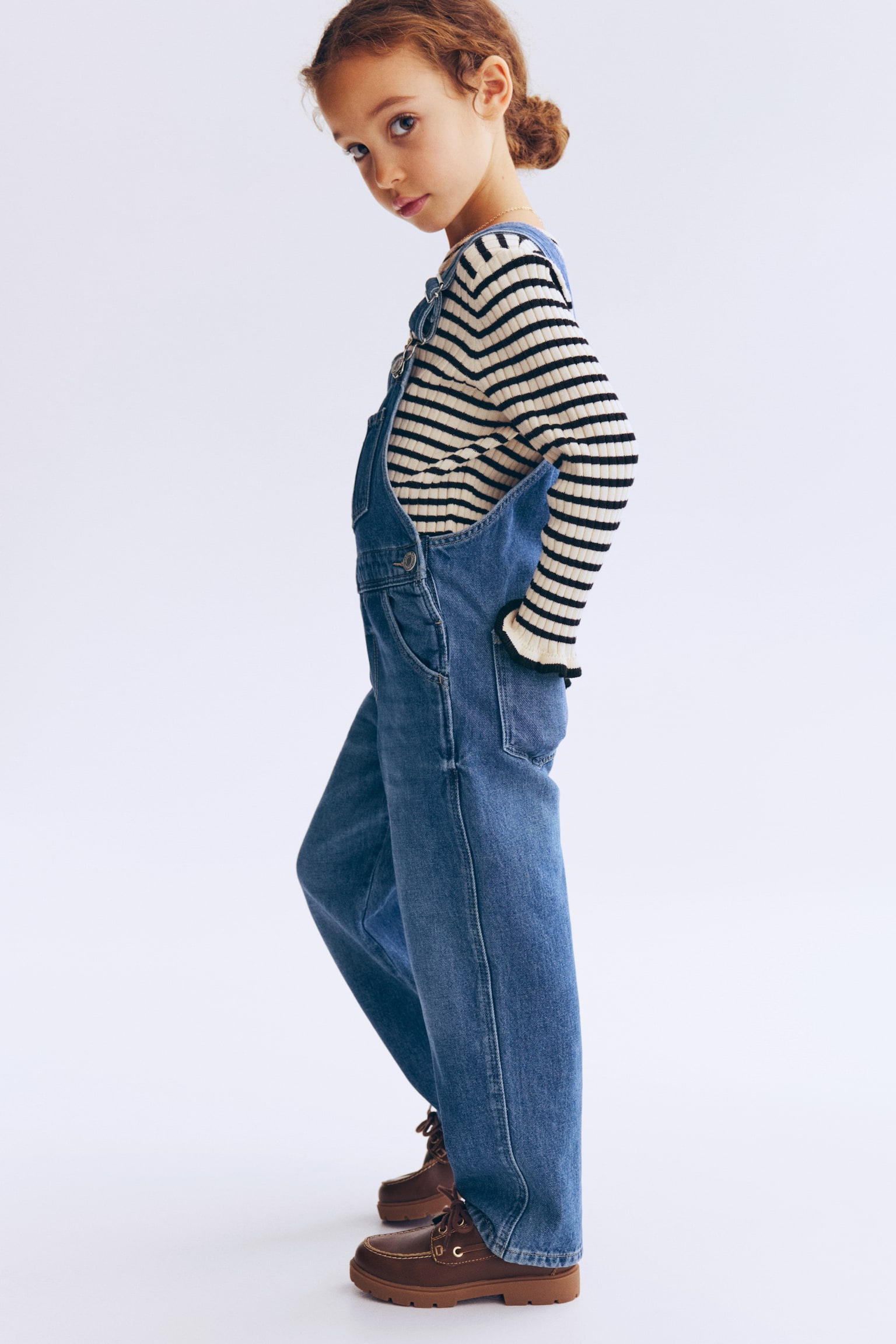 Детский комбинезон H&M Denim Overalls, цвет: Джинсовый синий — фото 3