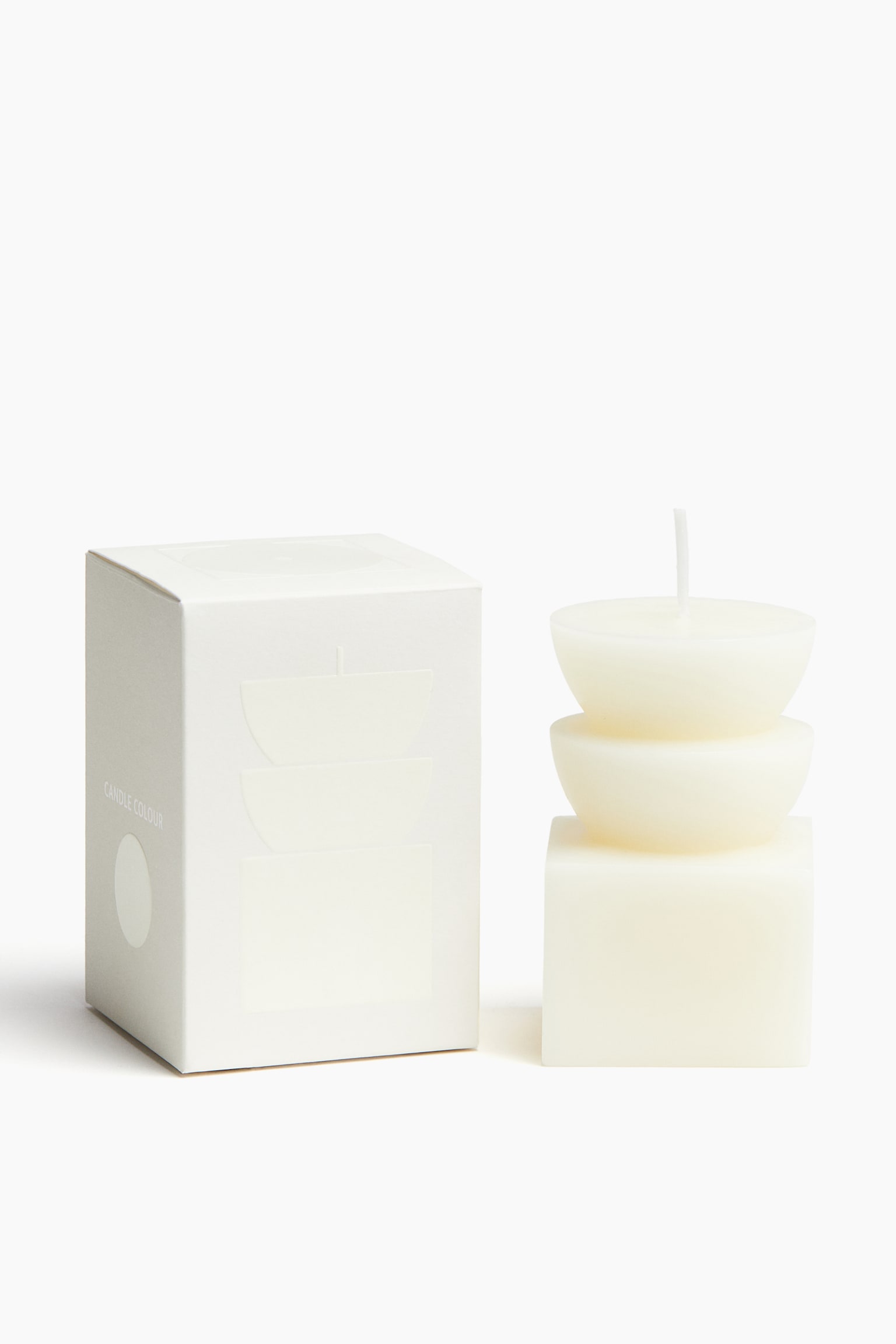 Geometric candle - White/Green - 1