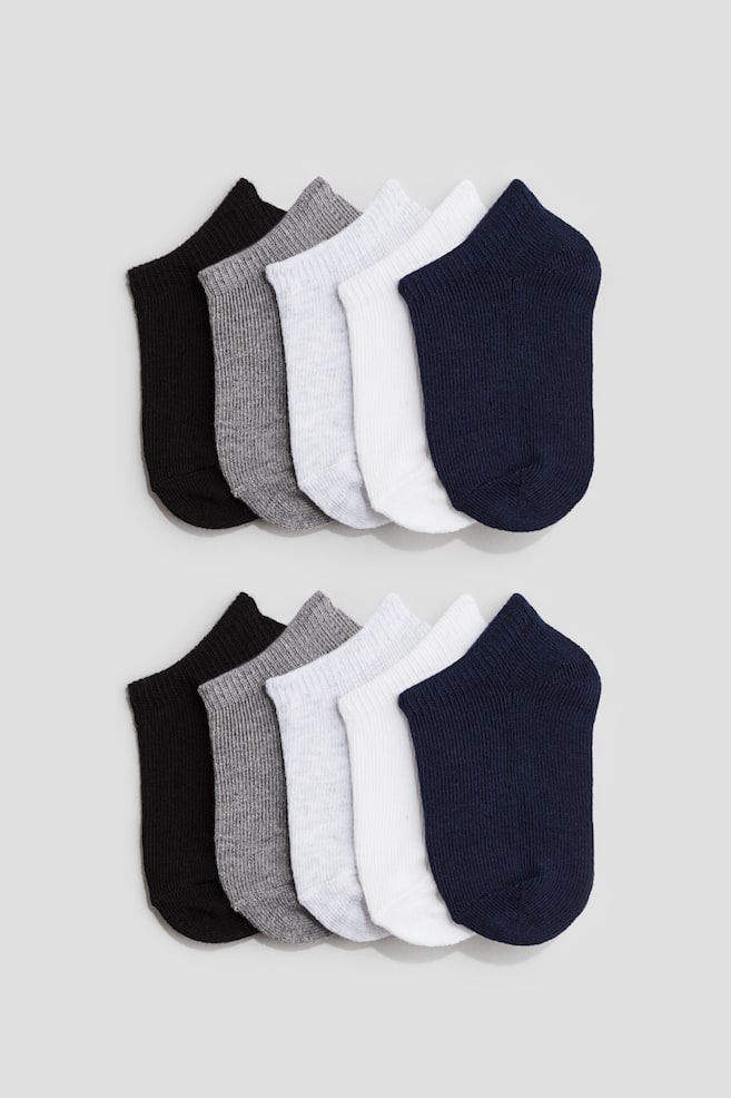 10-pack shaftless socks - Grey/Blue/Light purple/Pink/Beige/Light grey/White - 1